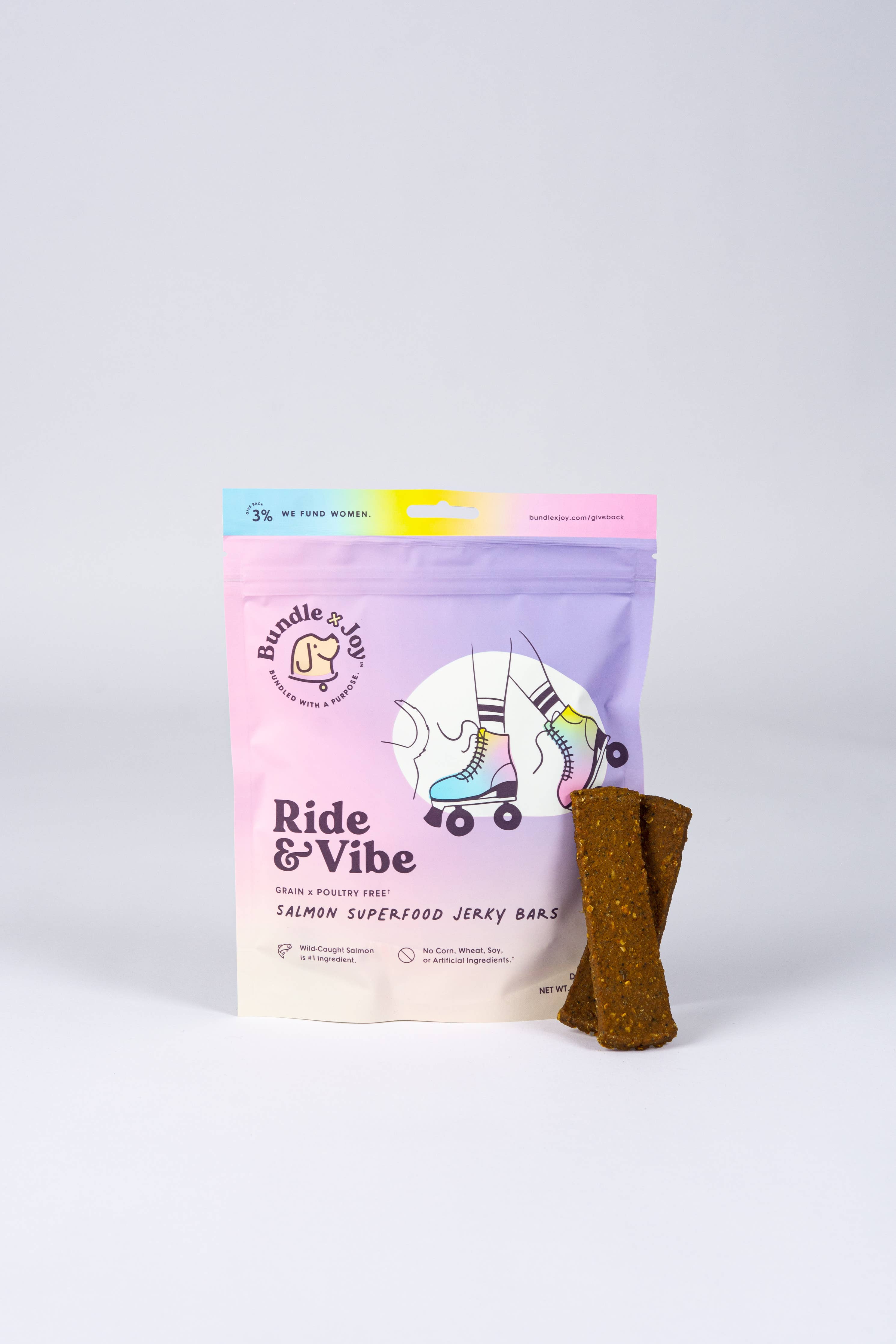 Ride & Vibe Wild-Caught Salmon Superfood Jerky Bars for Dogs