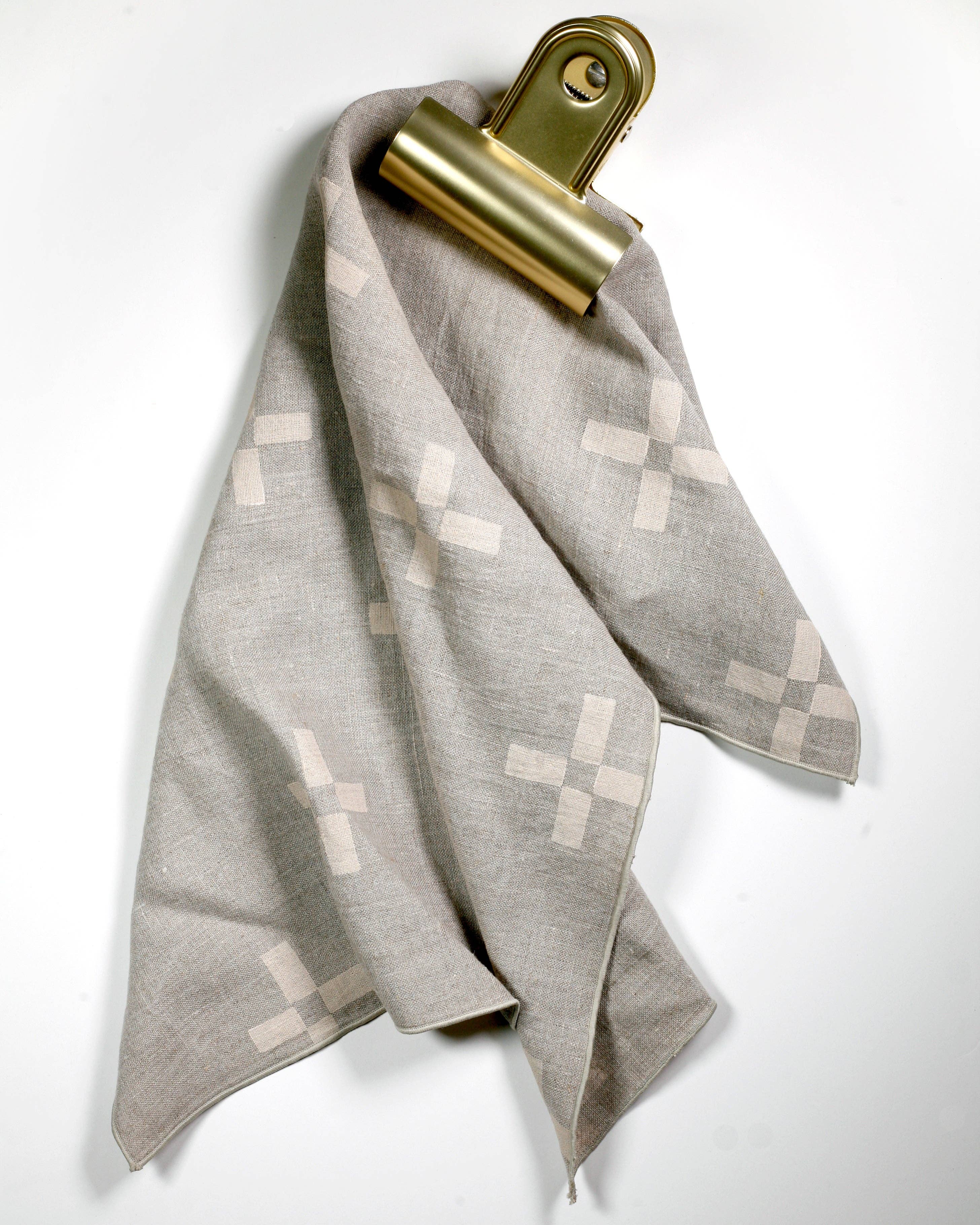 Hand-Printed 100% Linen Tea Towel