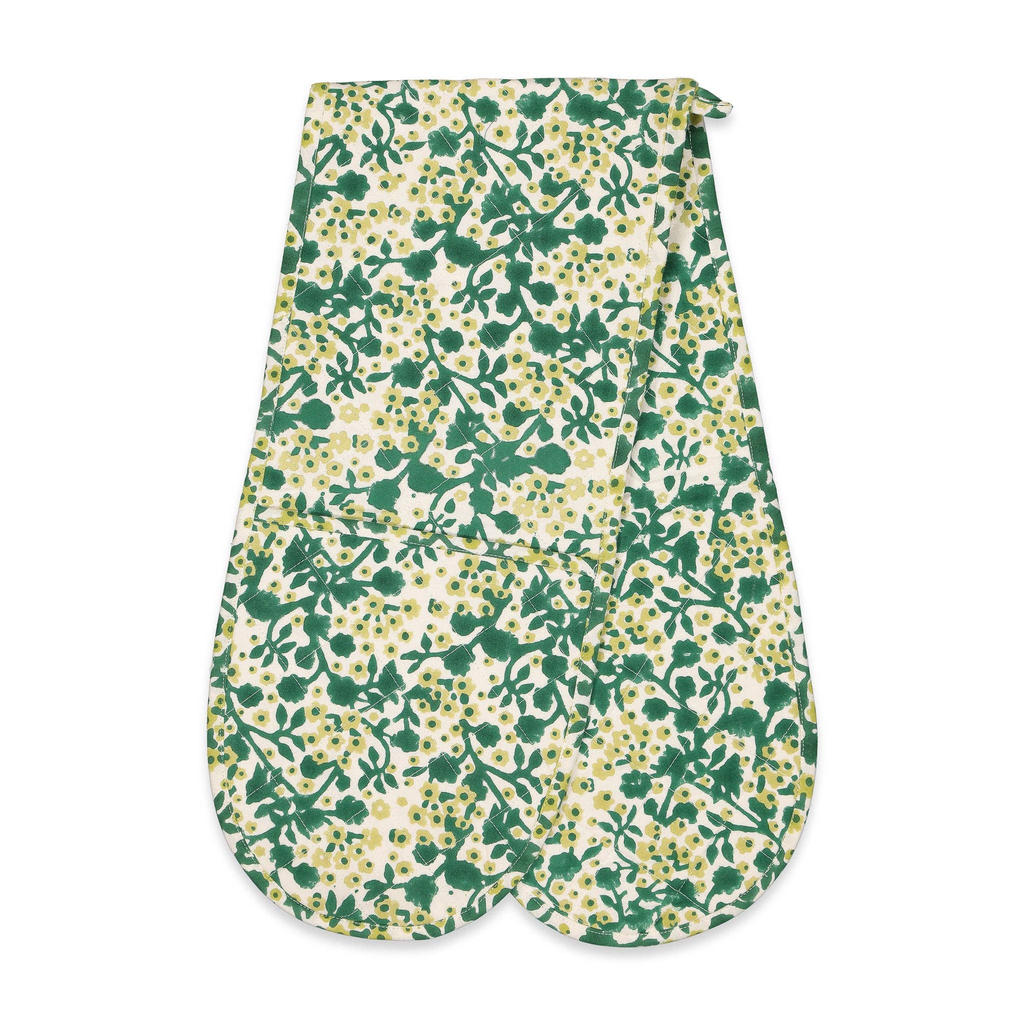 Double Oven Mitt in Moss Melody