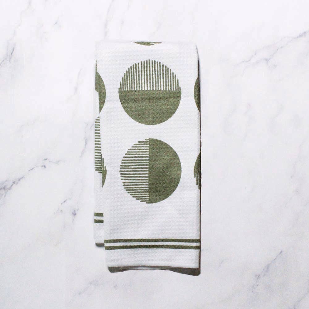 Green Circle Comb Dish Towel - 16''x24''