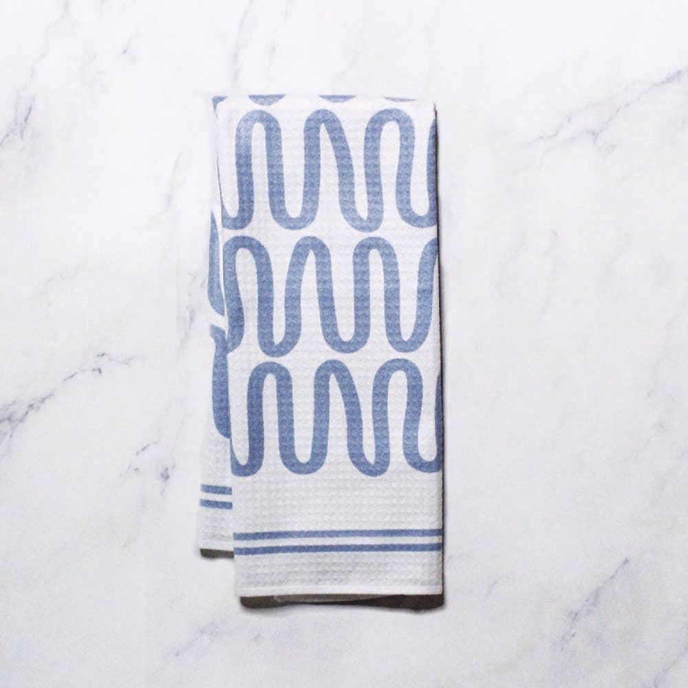 Sky Blue Squiggles Dish Towel- 16''x24''