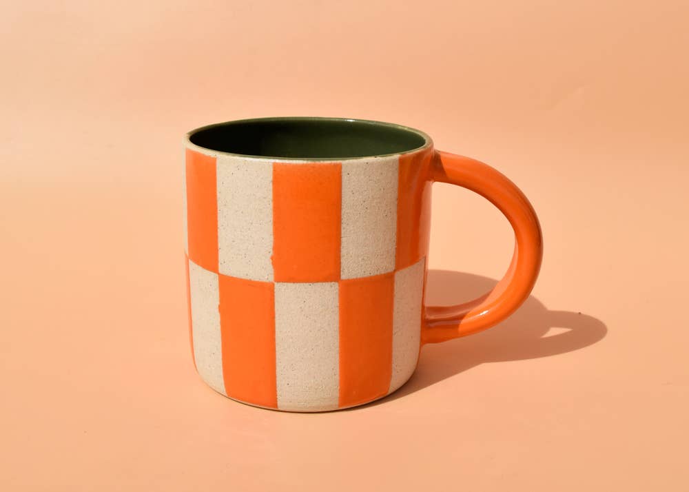 Orange Checker Mug