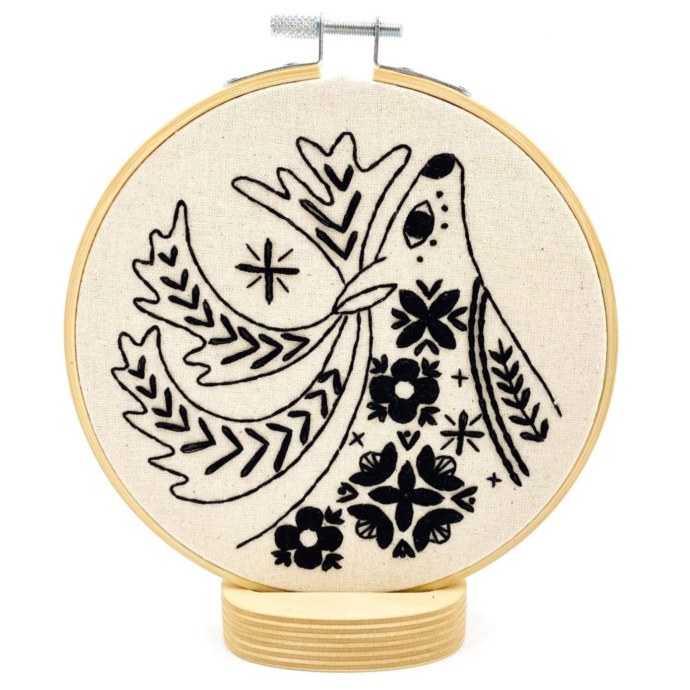 Folk Caribou Complete Embroidery Kit - Black