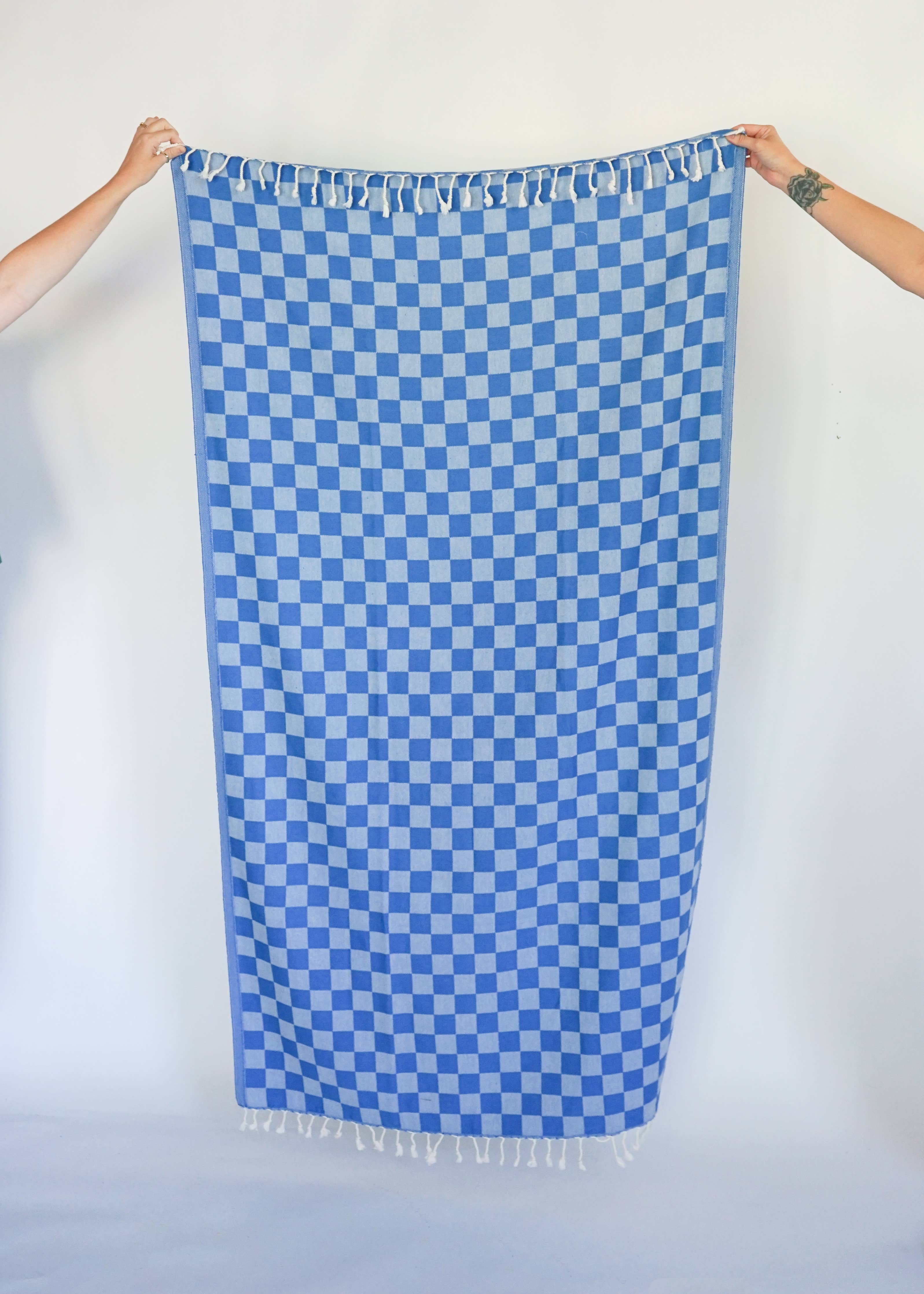 Check Turkish Bath Towel - Lake