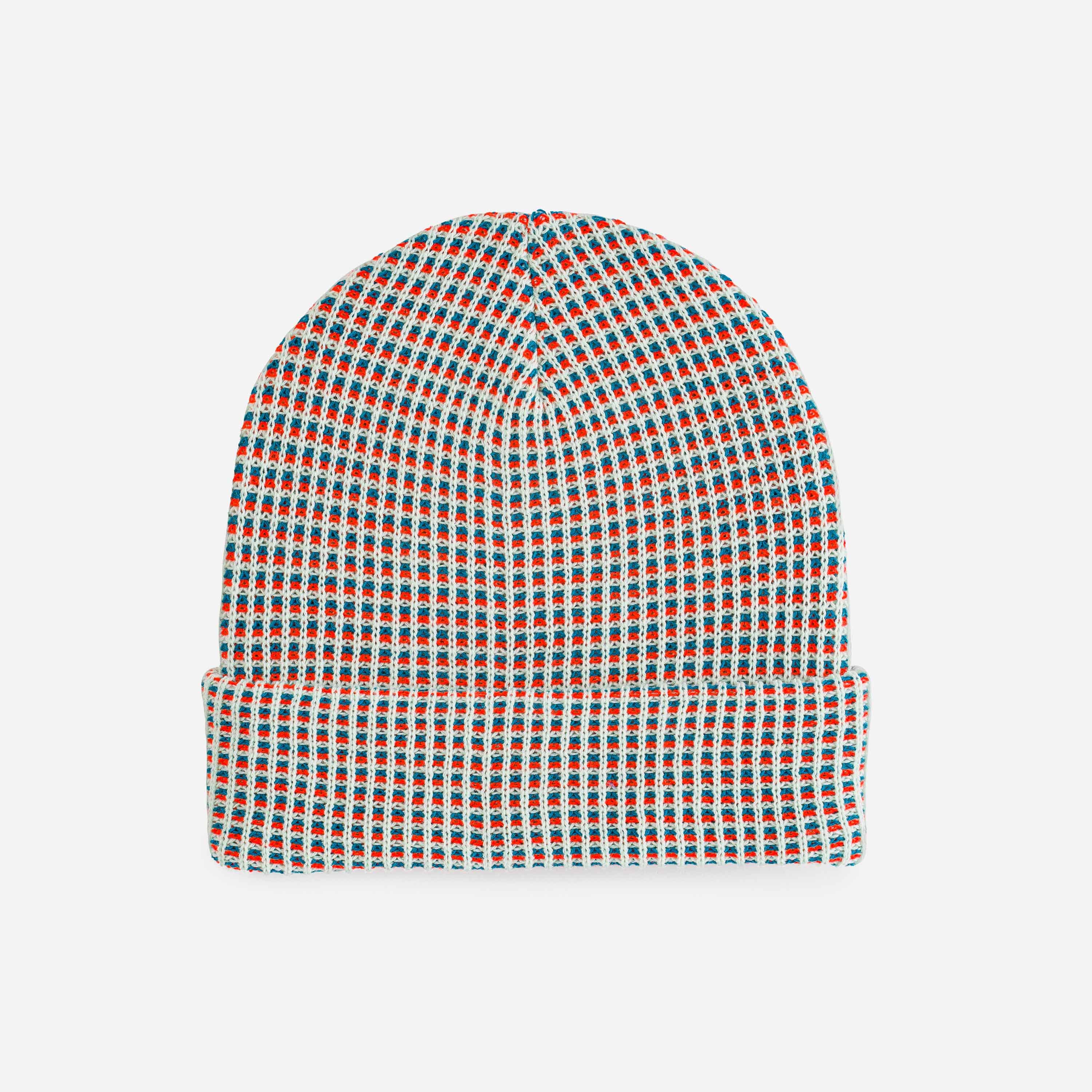 Grid Knit Beanie - Jade