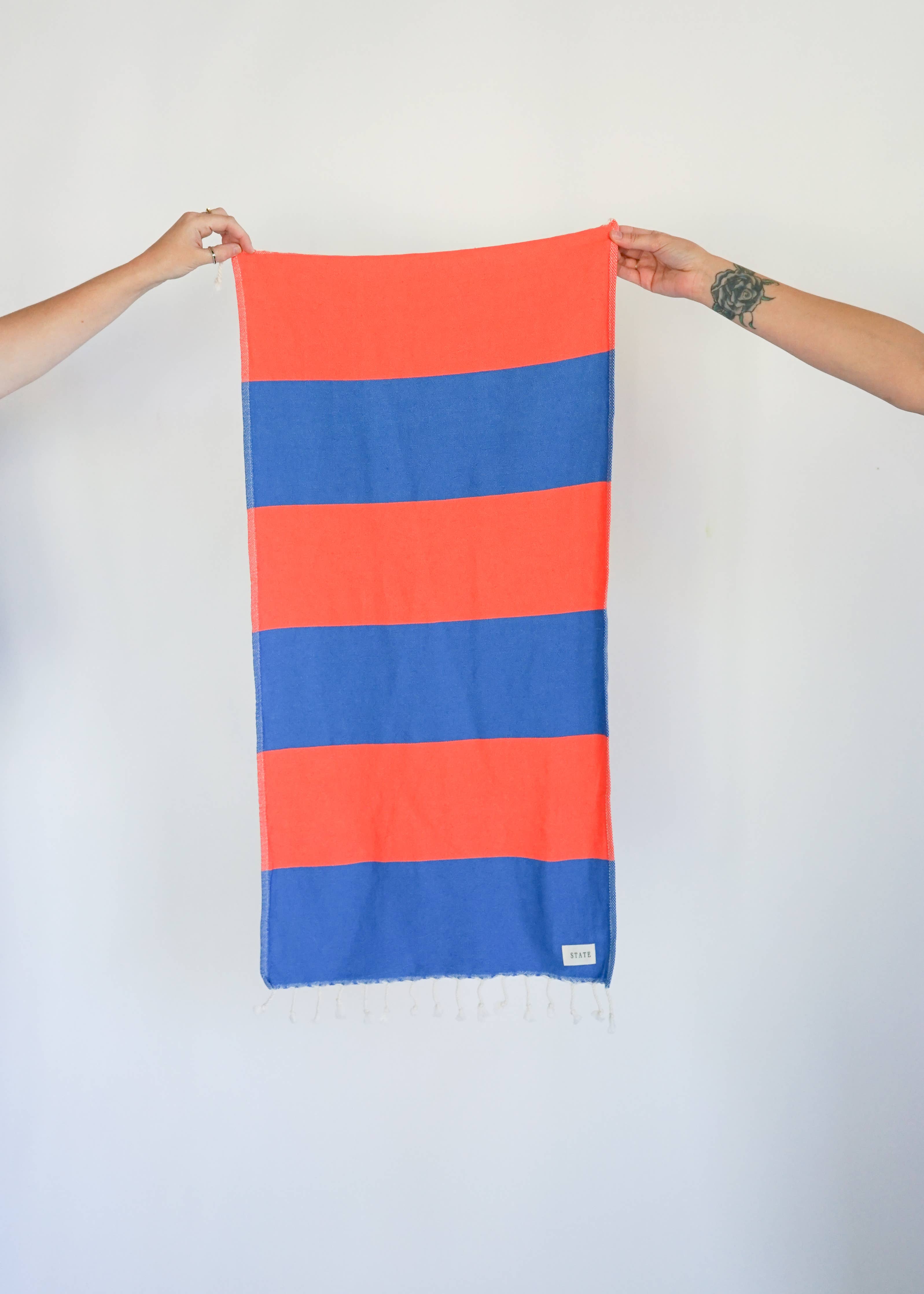 Wide Stripe Turkish Hand Towel/ Sunset