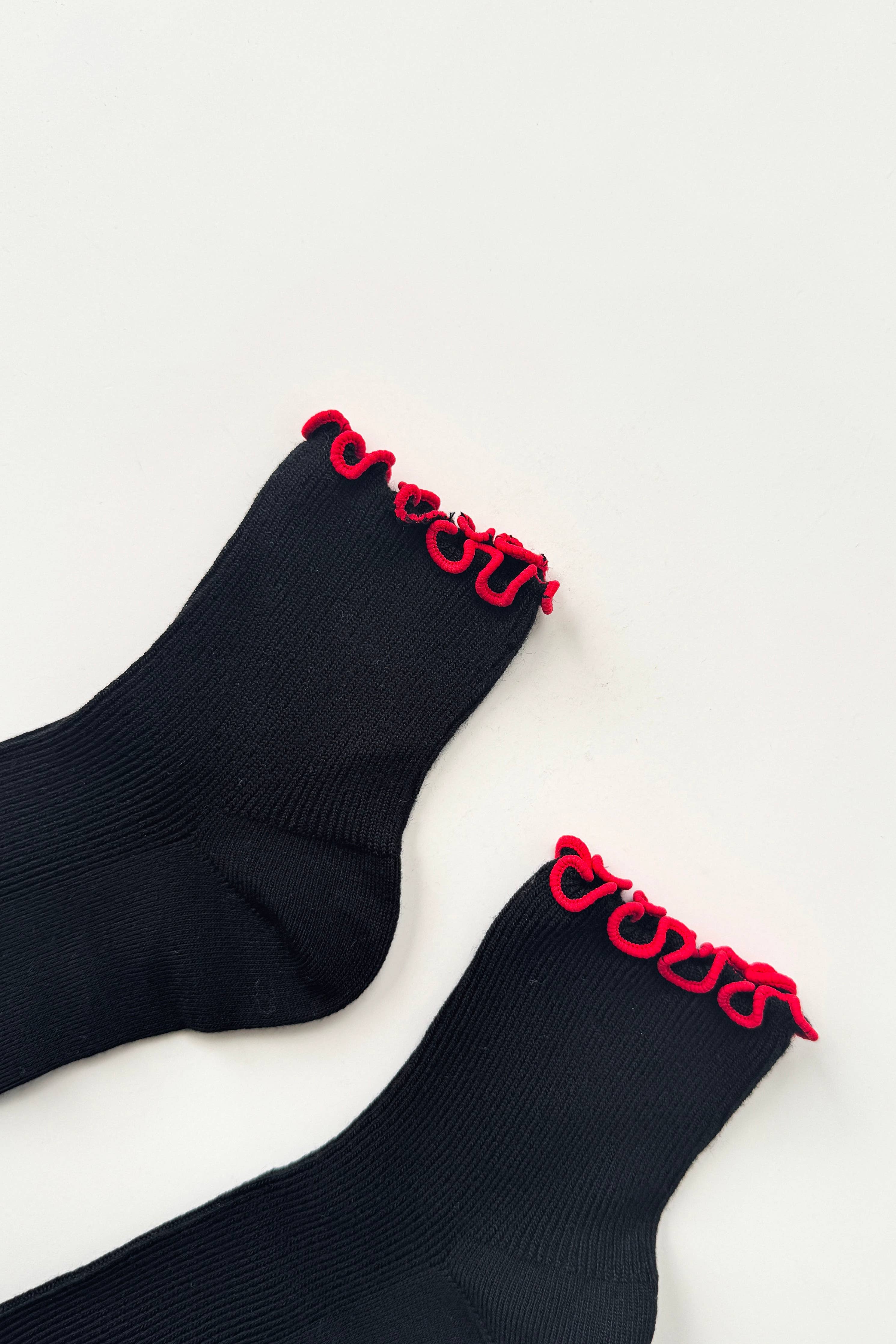 The Petite Ruffled Modal Socks | Baby Blue & Butter