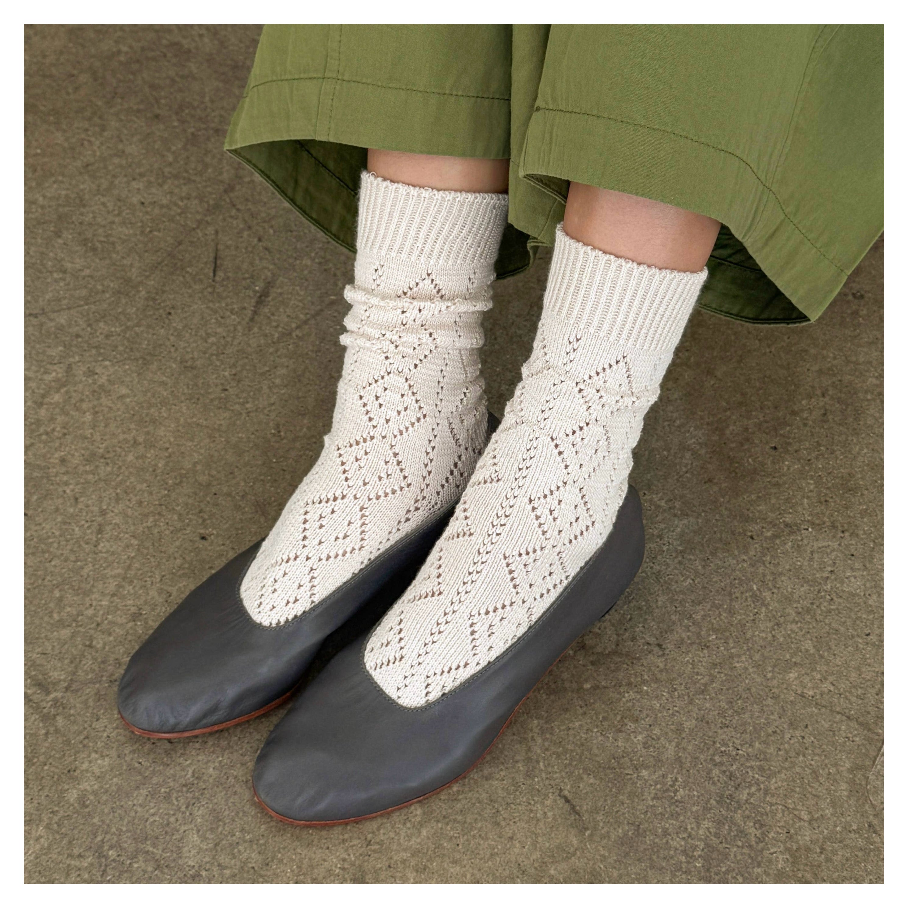 Modal Eyelet Socks | Oyster