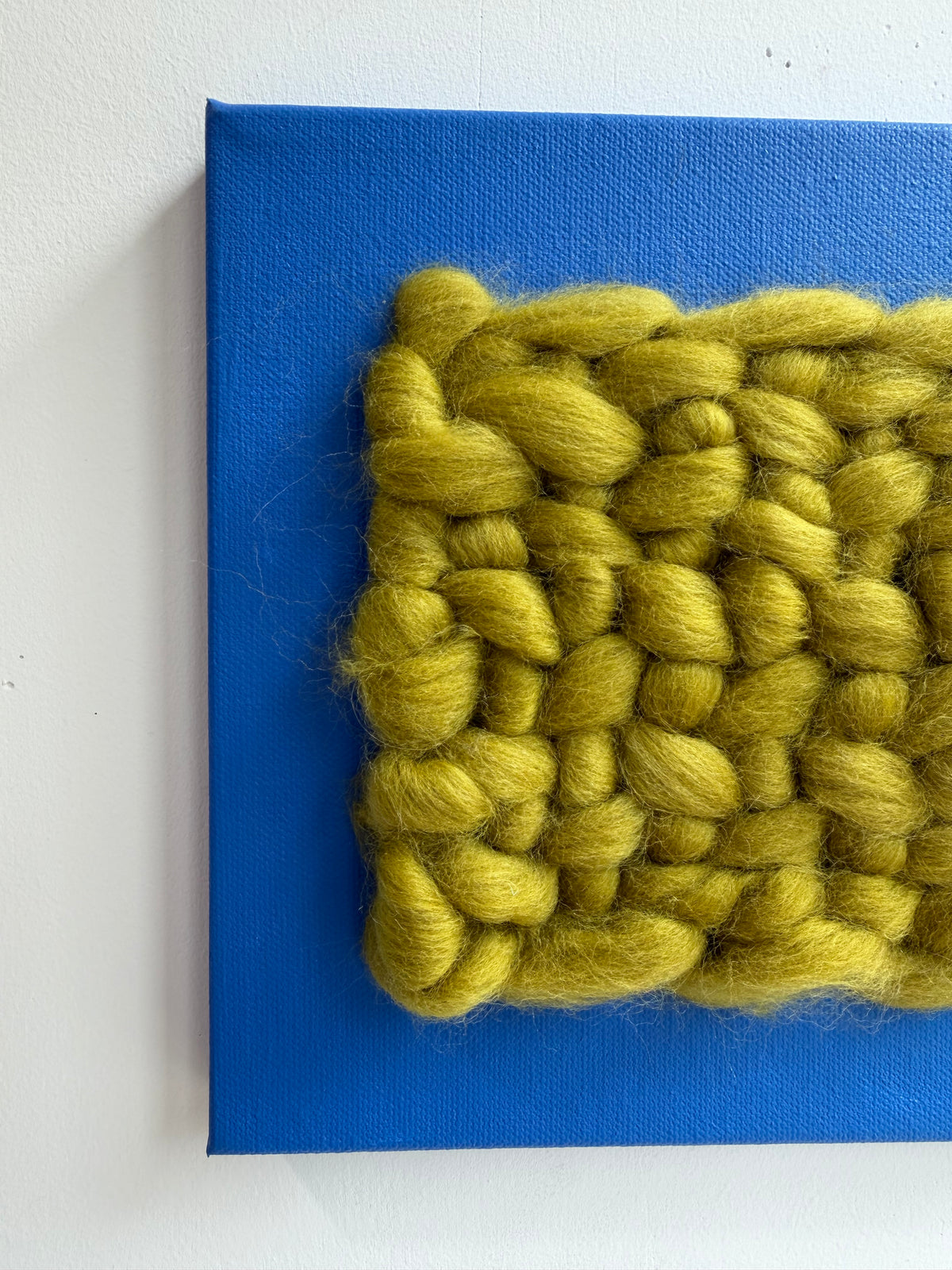 Mixed Media Fiber Art | Cobalt + Chartreuse