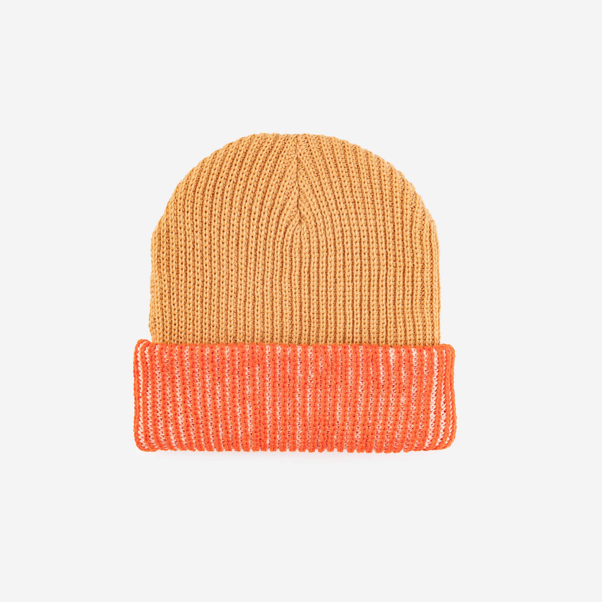 Stripe Cuff Plush Beanie | Camel Poppy