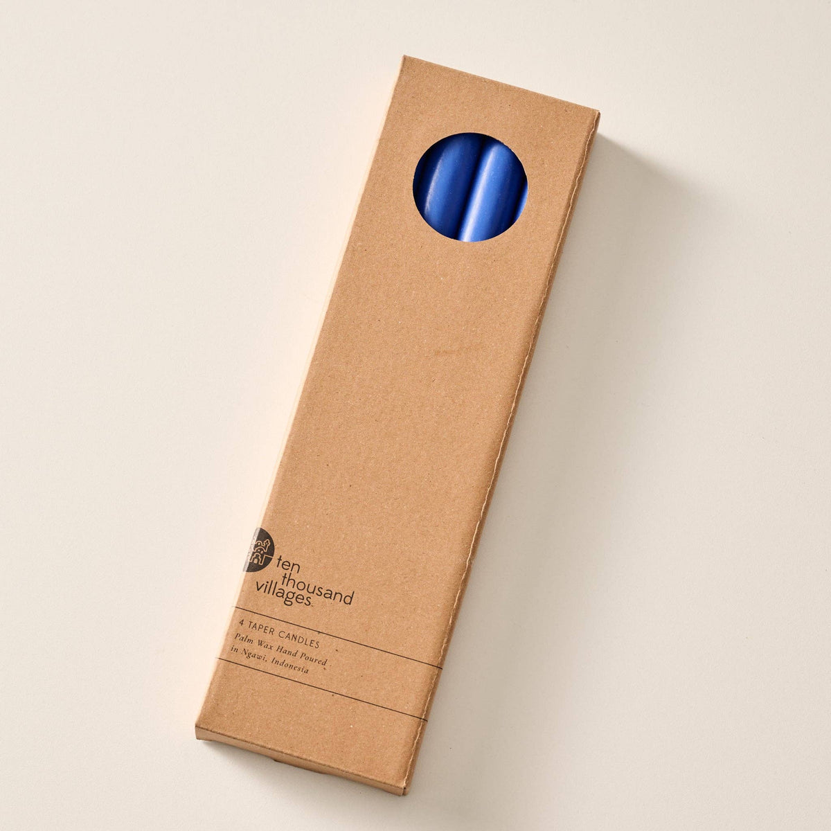 Anget Palm Wax Taper Candles | Set of 4 | Cobalt