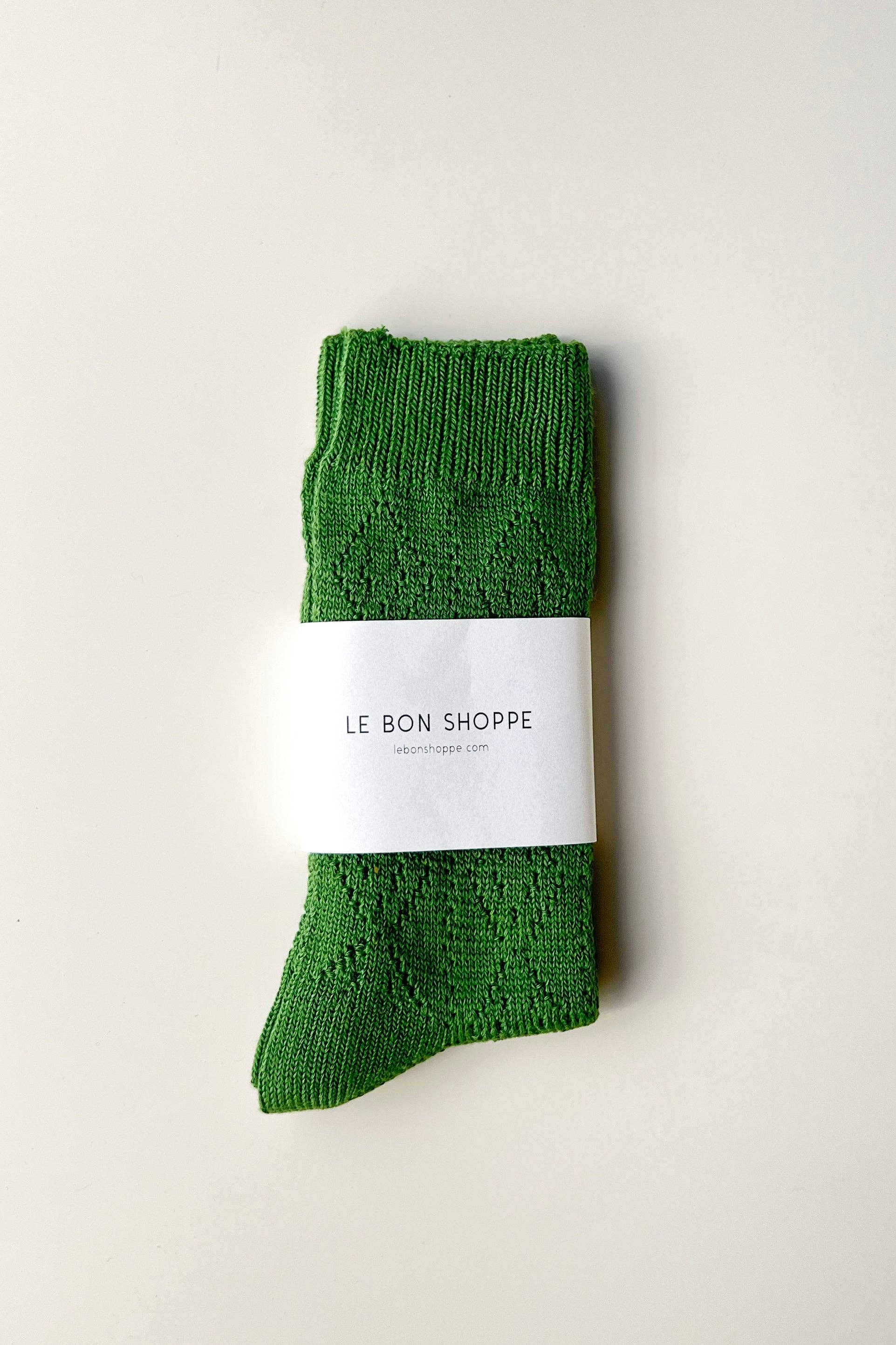 Modal Eyelet Socks | Palm Green