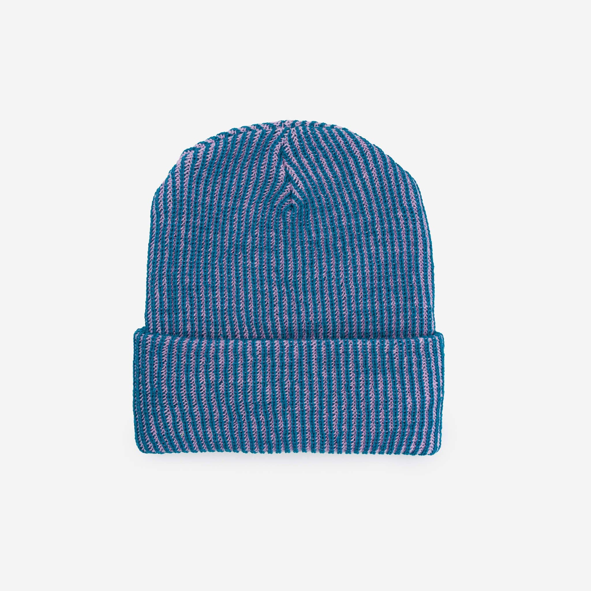 Simple Rib Knit Beanie | Teal Lilac