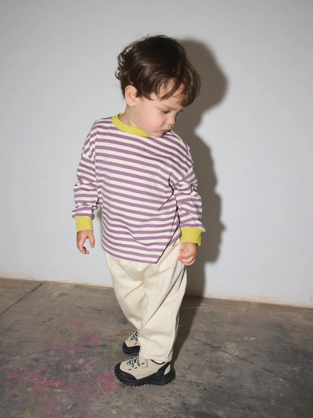 Kid's Stripe Longsleeve | Purple + Yellow