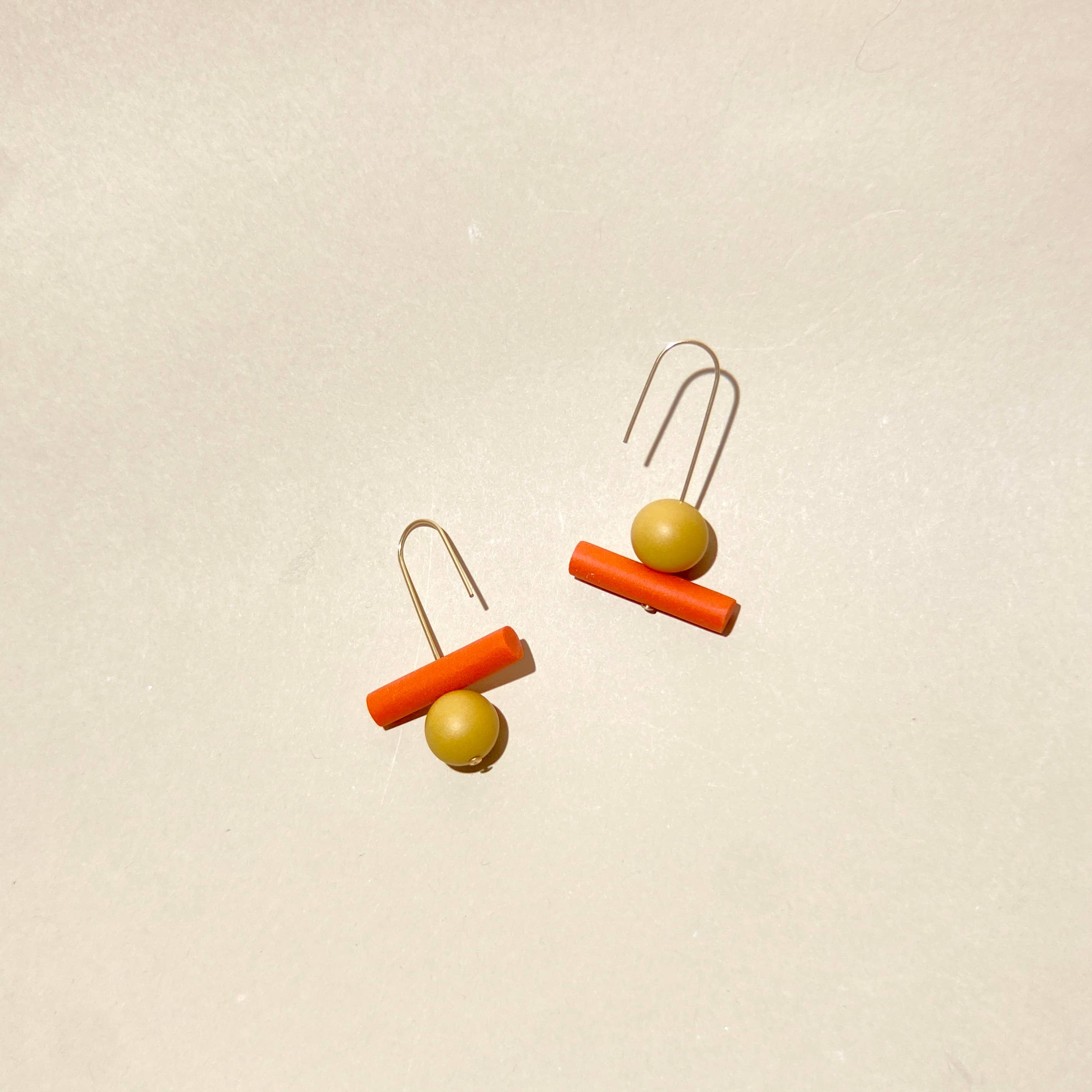 Olivia Mini Earrings: Poppy and Mustard