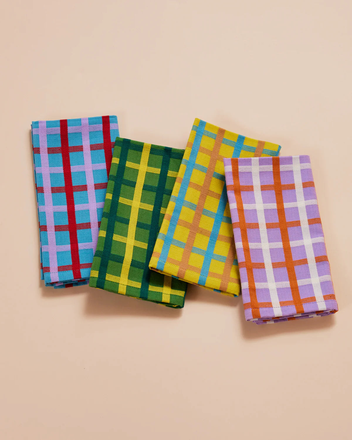 Woven Plaid Napkins Mixed Set