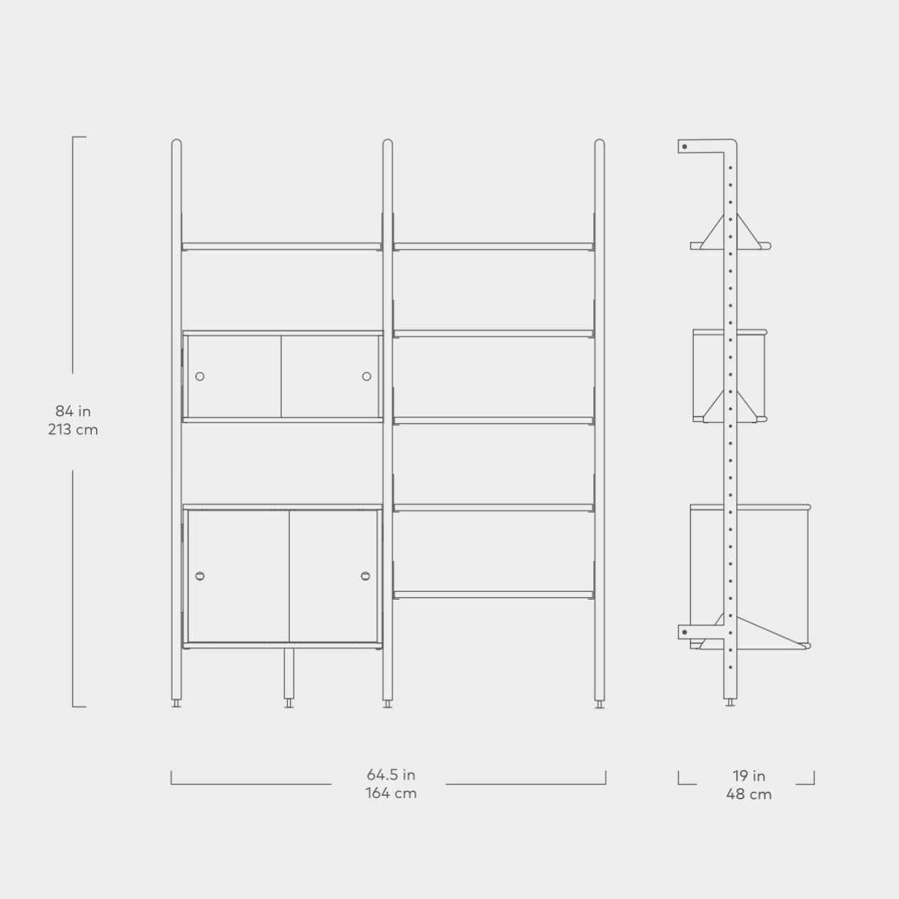 Branch-2 Multi Storage Unit with Shelves