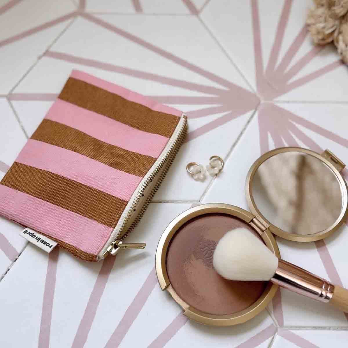 Marie Purse | Strawberry & Caramel Stripes