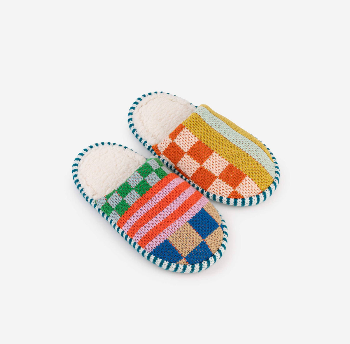 Pattern Patch Slide Slippers | Candy | S/M