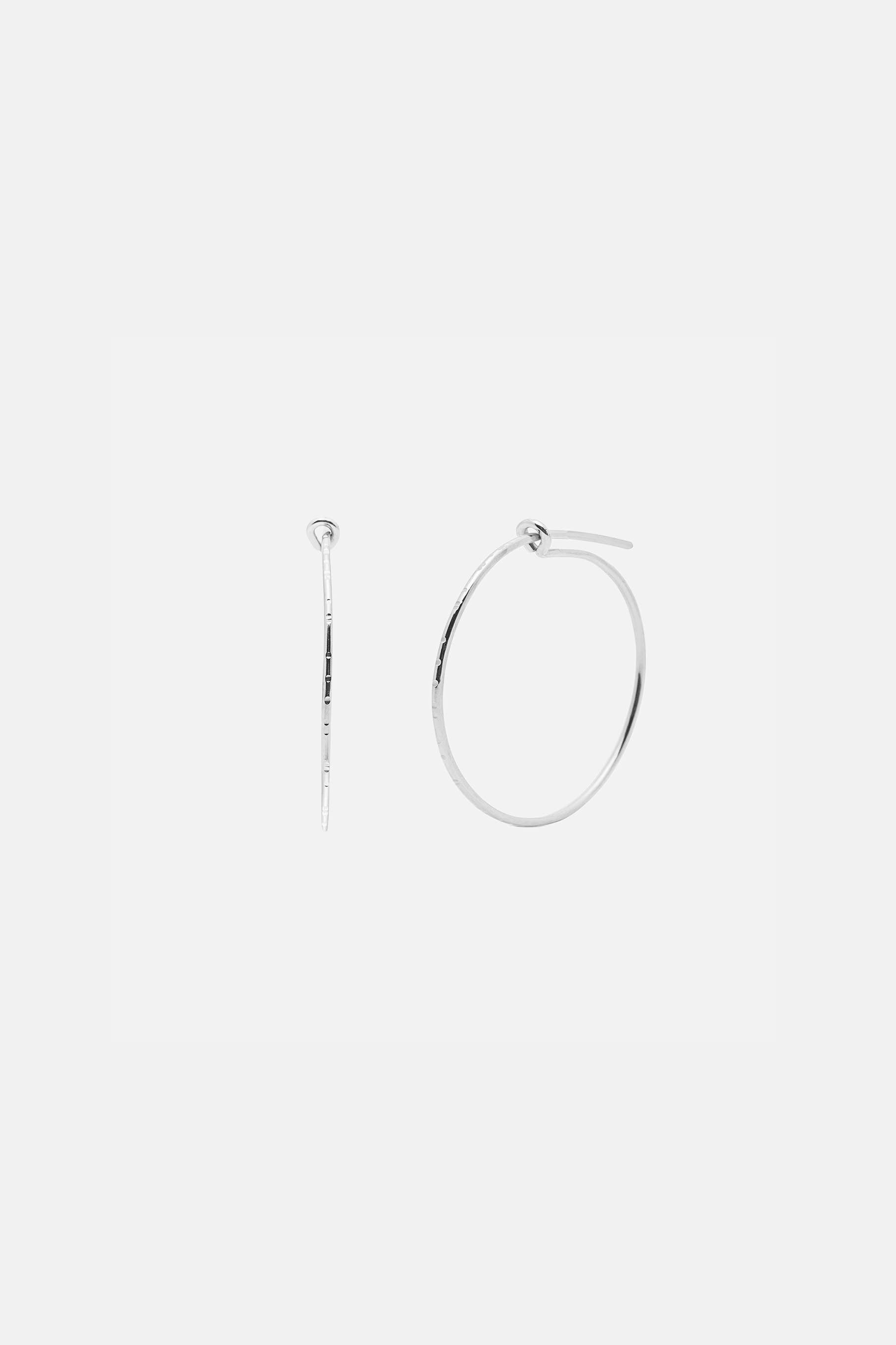 Pull-Me-Through Small Hoops: Sterling Silver