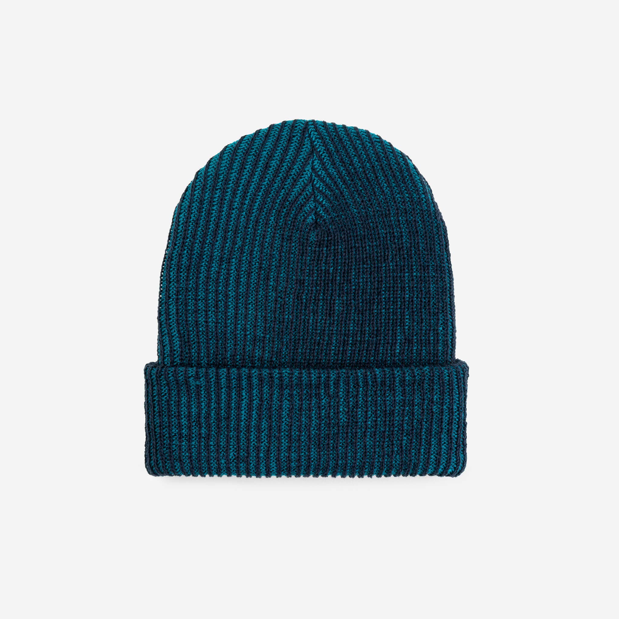 Simple Rib Knit Beanie | Navy Teal