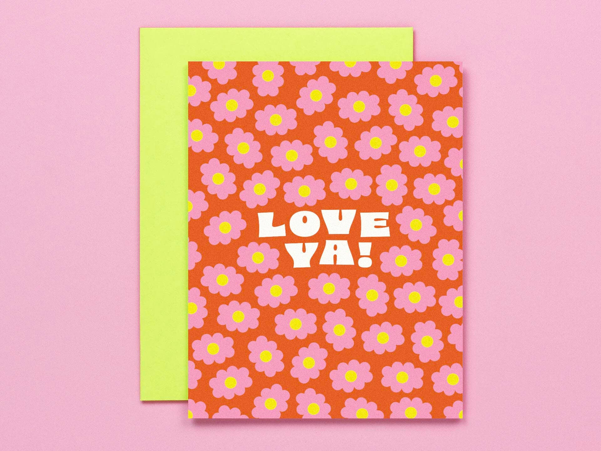 Love Blooms • Love Ya Retro Flower Pattern Love Card