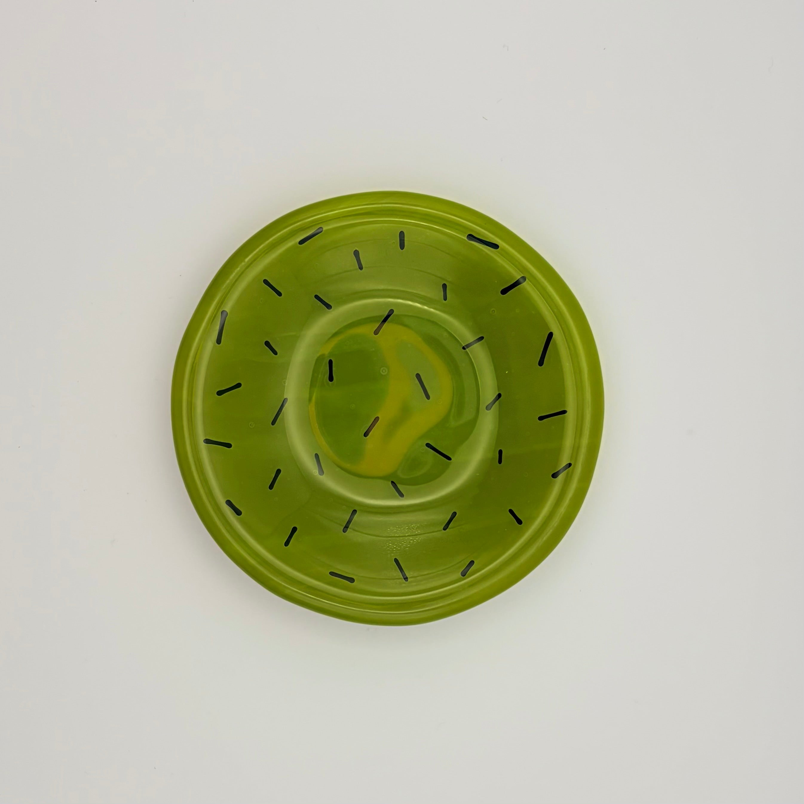 Small Round Glass Dish | Moss Speckle