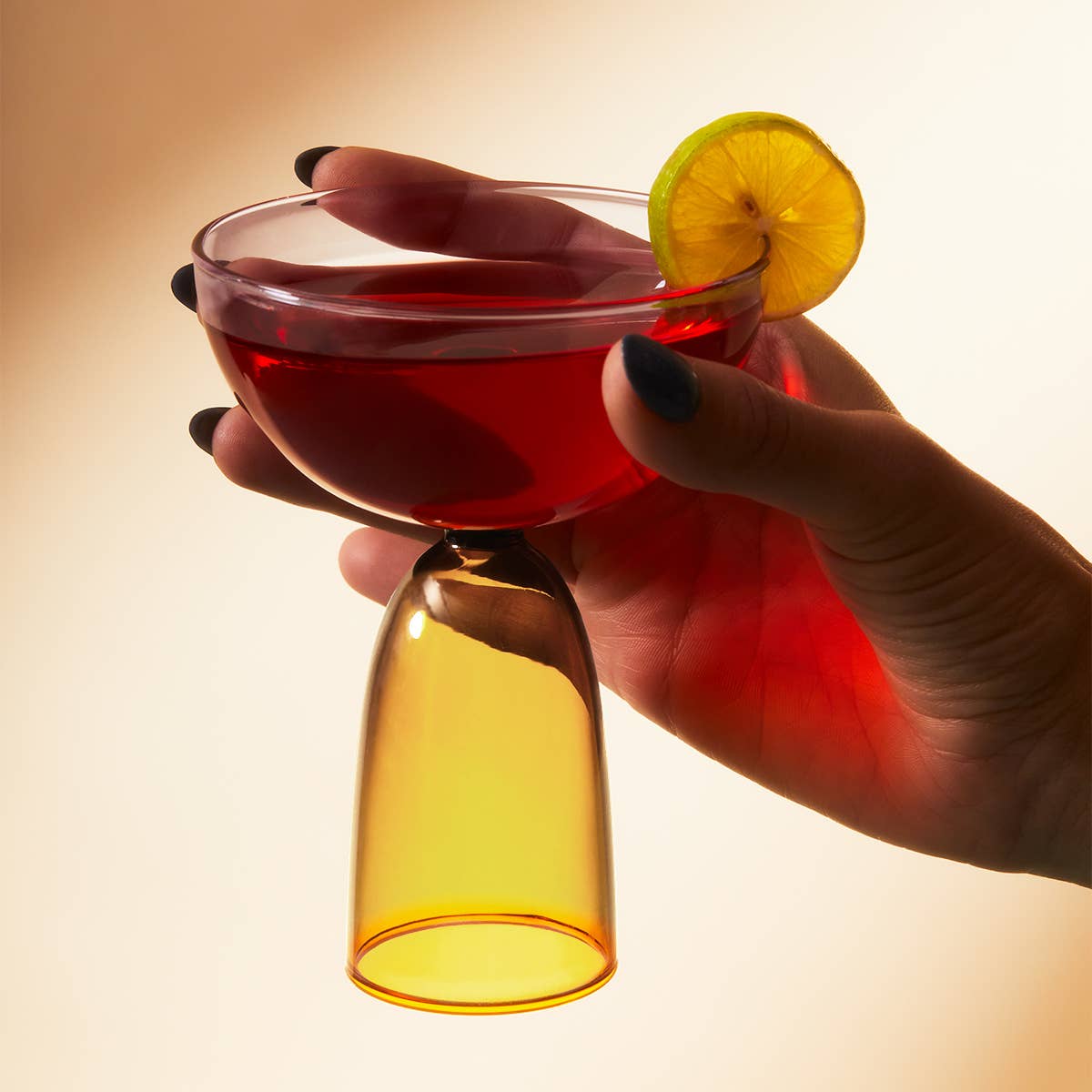 Mamo Coupe Glass | Clear + Honey