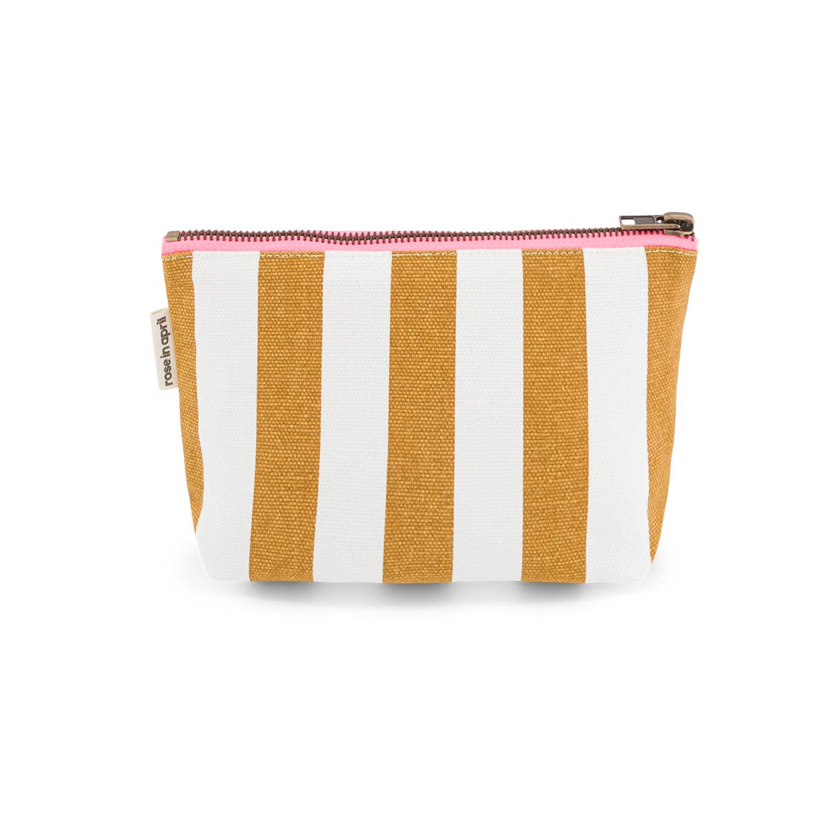Sofia Pouch | Ecru & Caramel Stripes