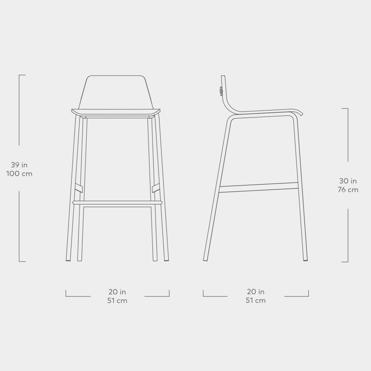 Lecture Bar Stool - Wood