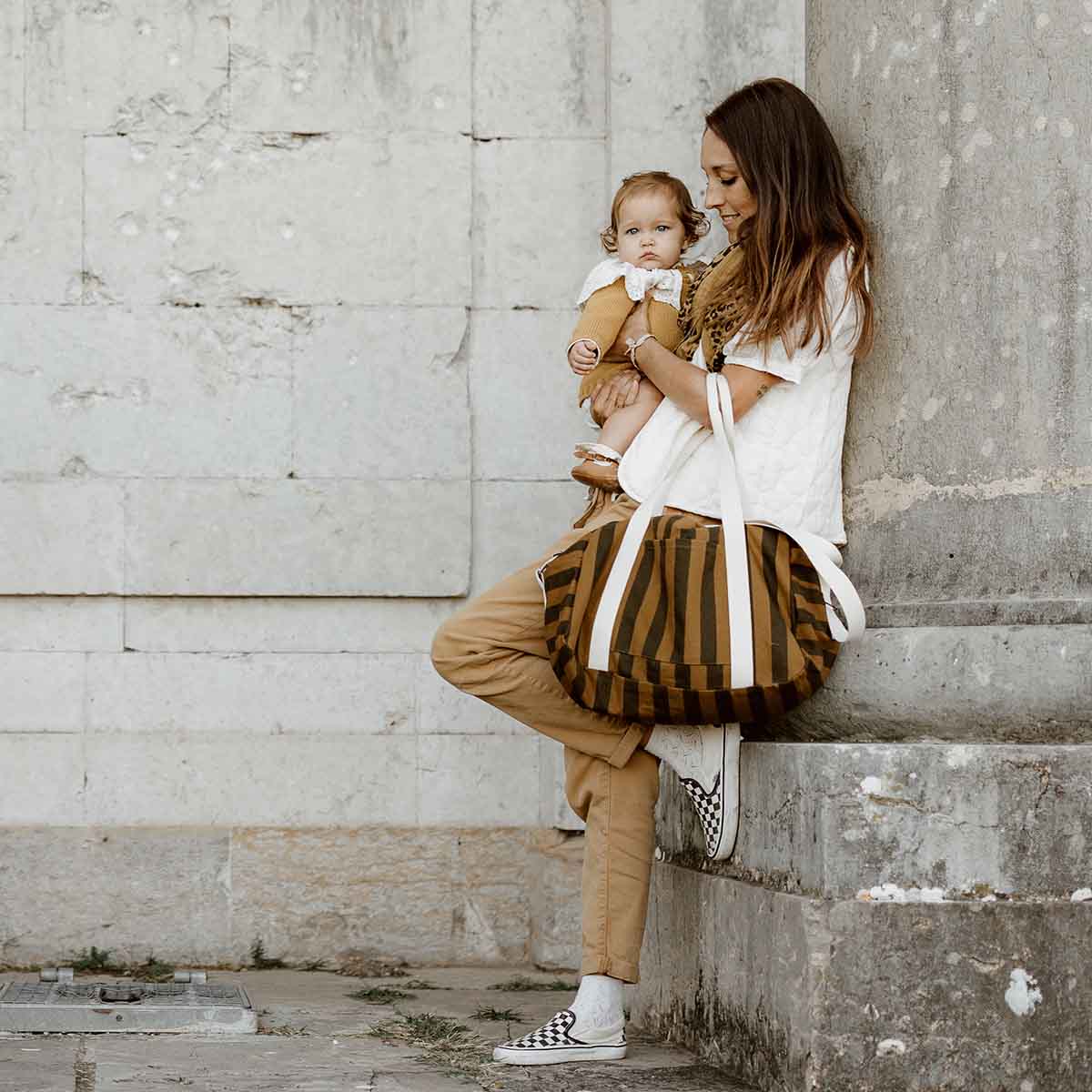Raphael Weekend Bag | Cumin & Black Stripes