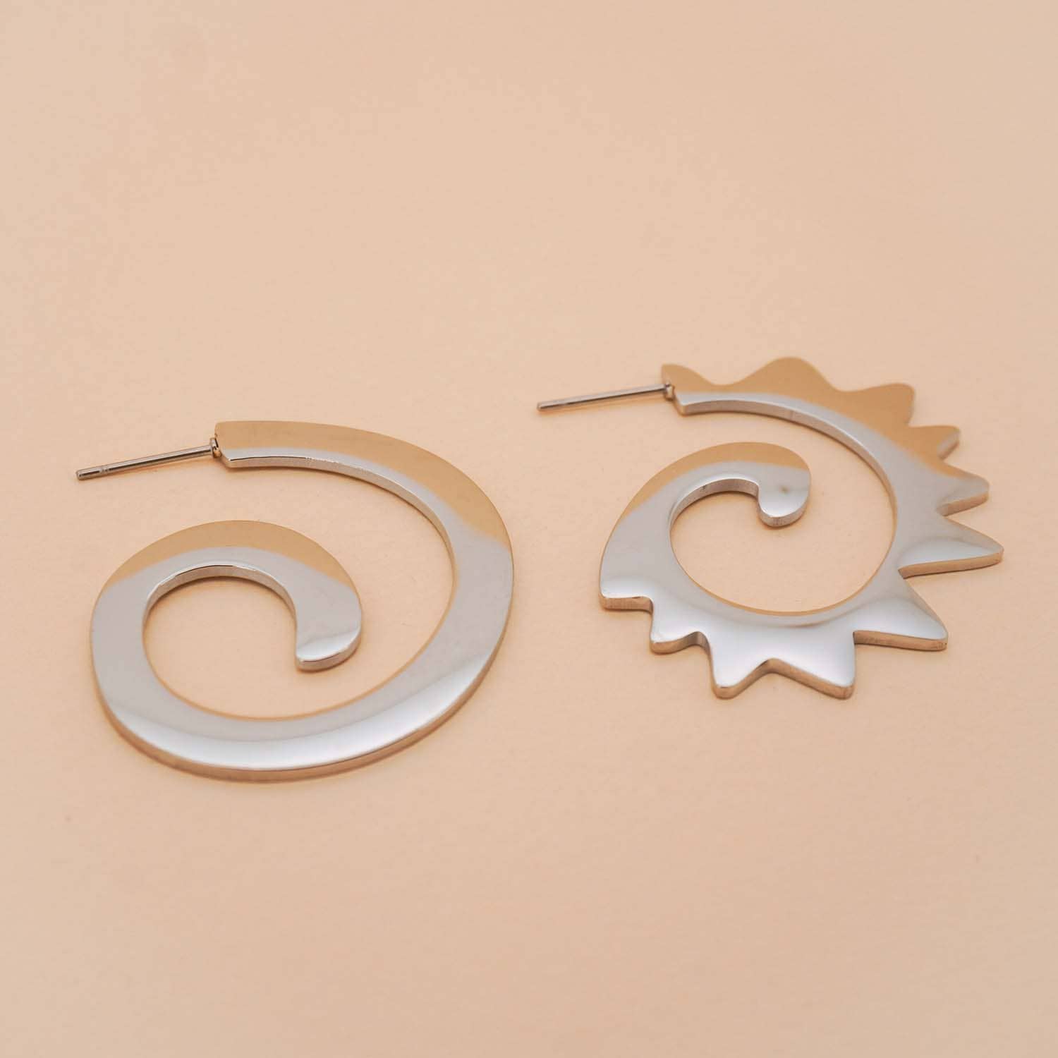 Caracol & Espiral Silver Hoops