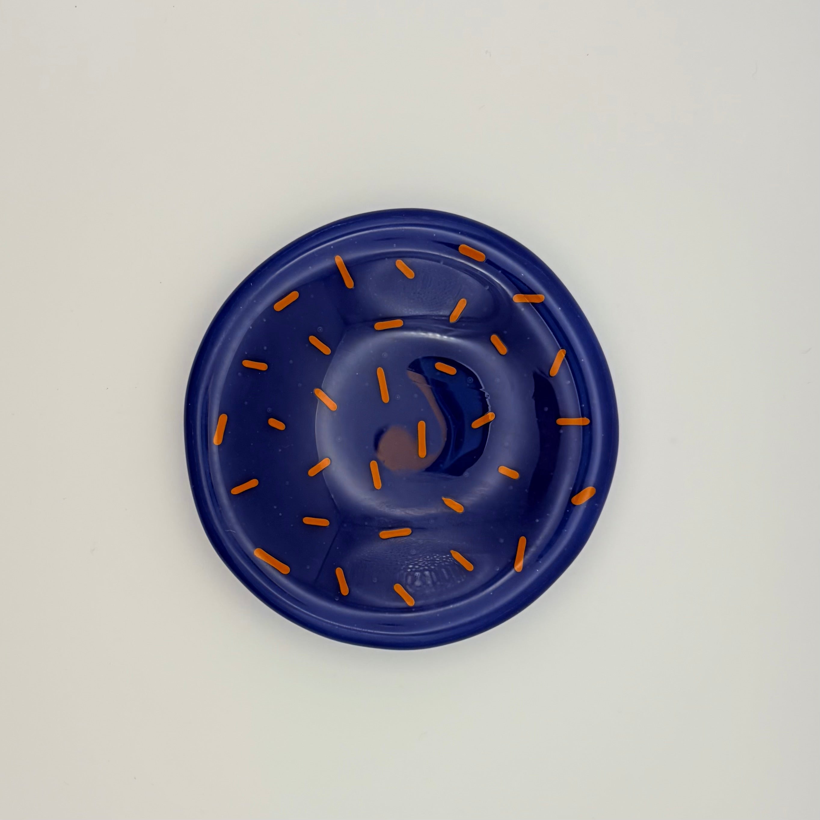 Small Round Glass Dish | Blue Speckle