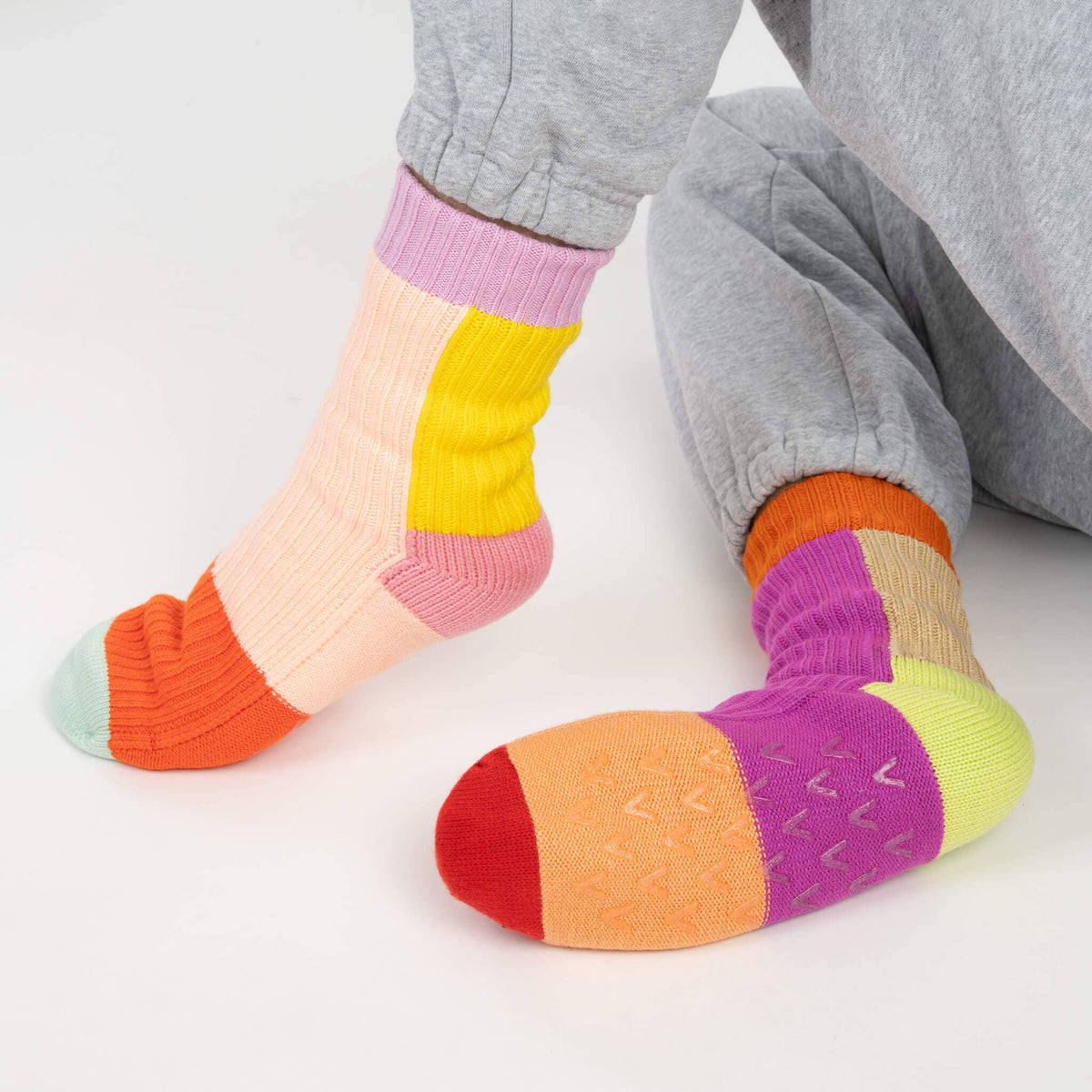 Mismatch House Socks | Pink | S/M