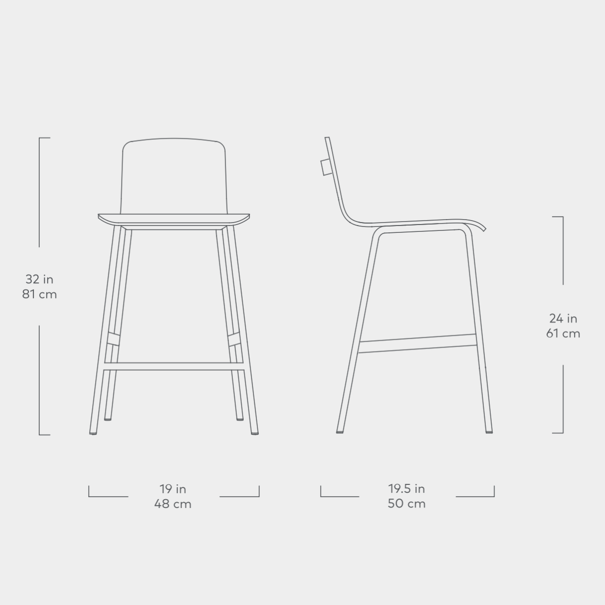 Lecture Counter Stool - Wood