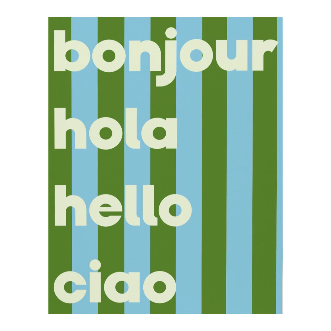 Bonjour Hola Hello Ciao | Greeting Card 