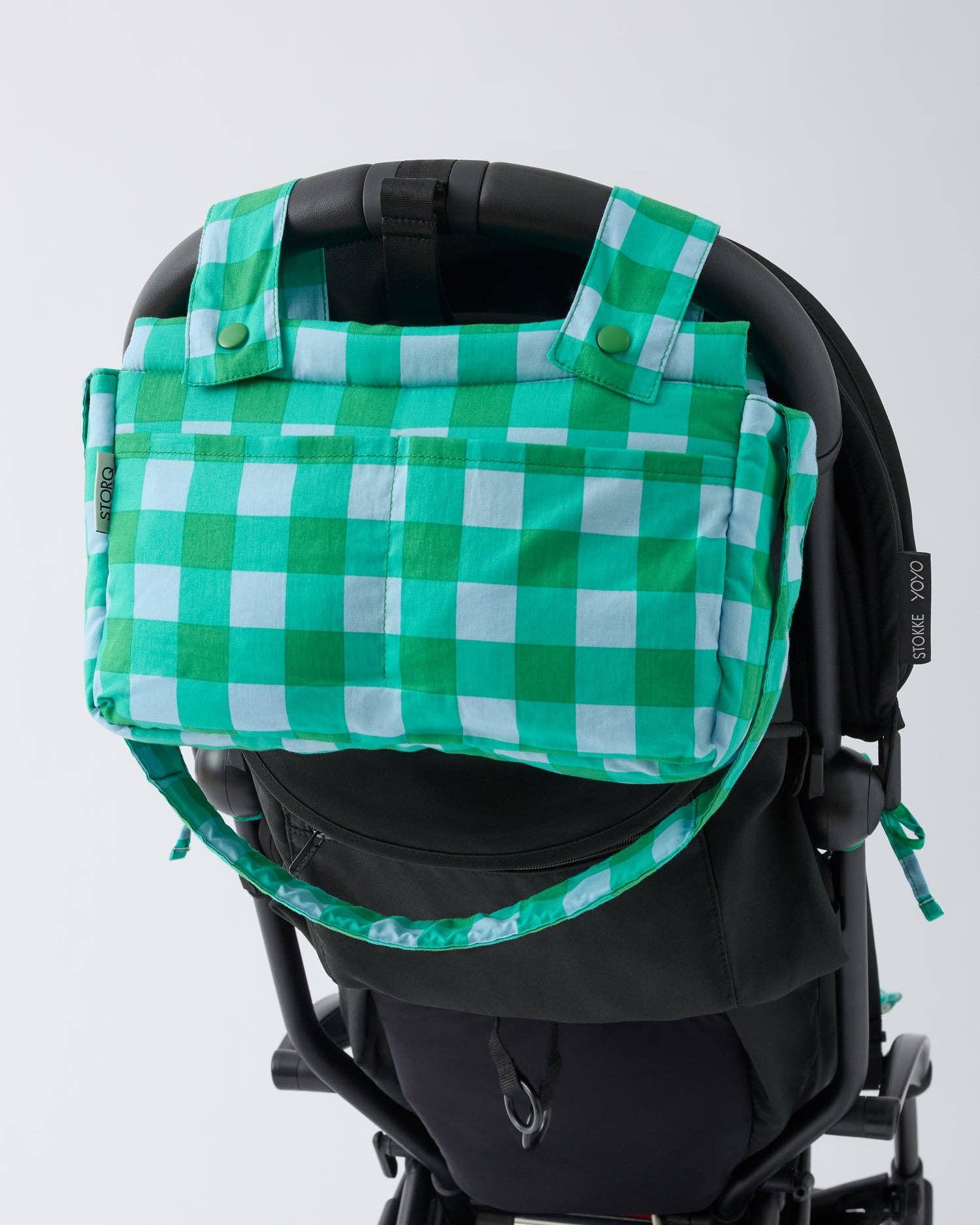 Stroller Party™ Caddy Bag | Teal Gingham