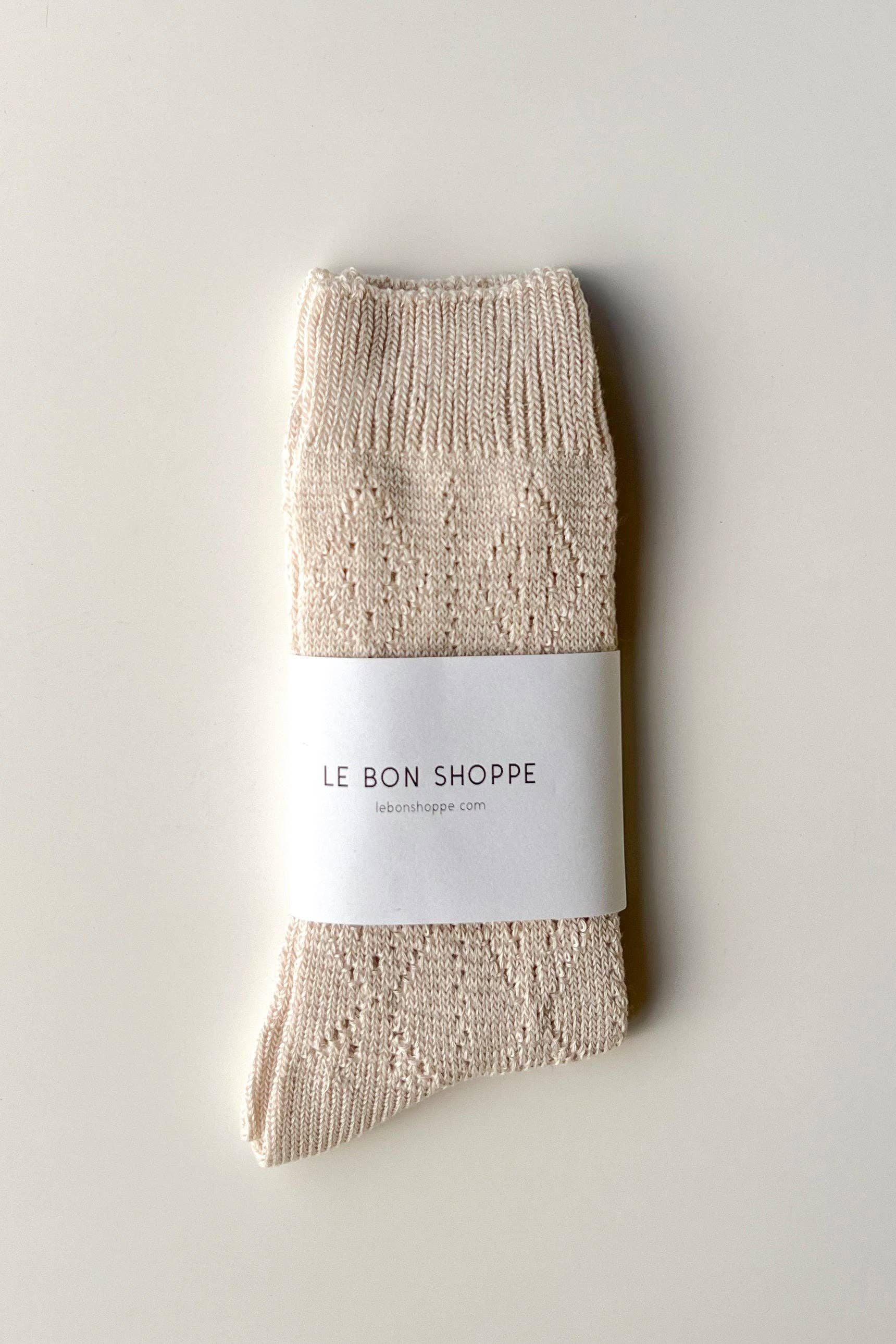 Modal Eyelet Socks | Oyster