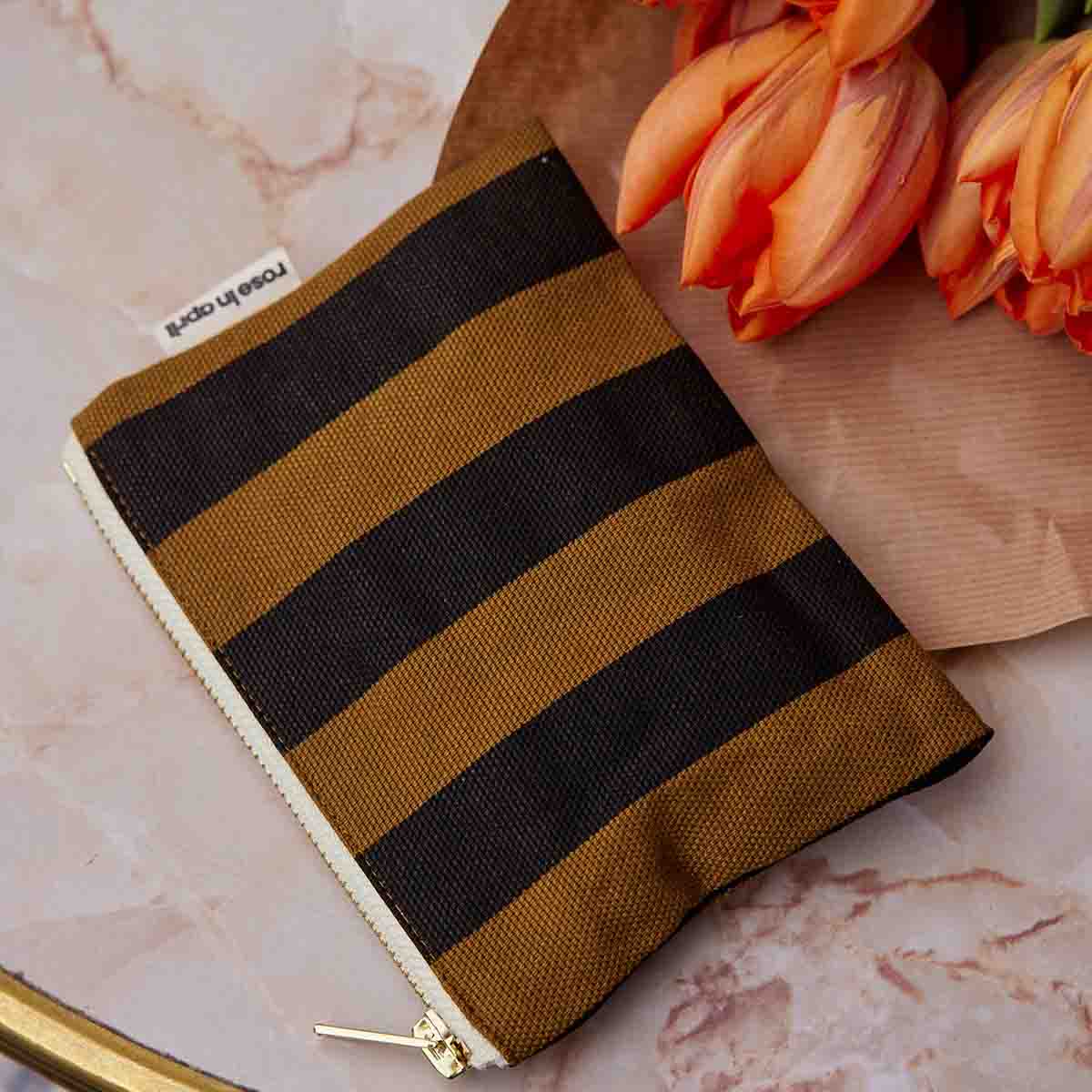 Marie Purse | Cumin & Black Stripes