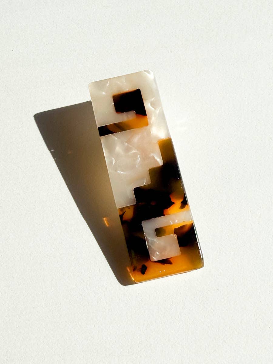 Greca Hair Clip: Tortoise Shell & Ivory