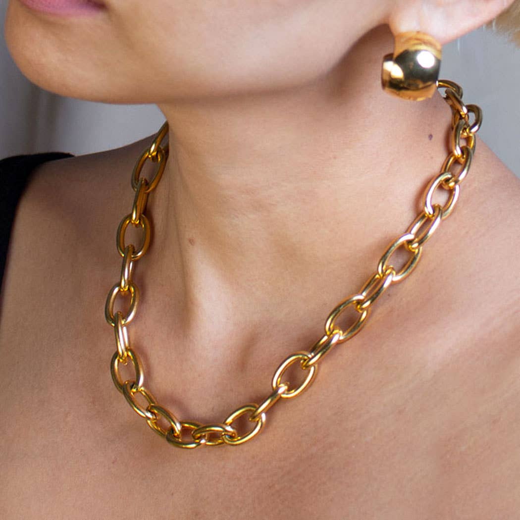 Curb Chain Necklace | Gold