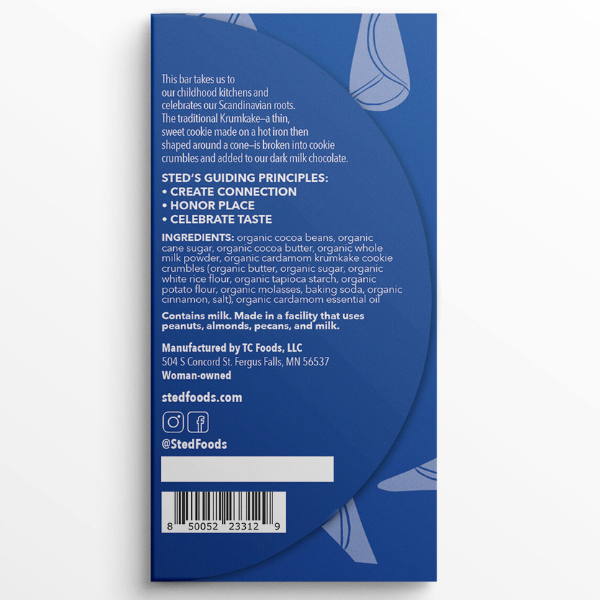 Mini Cardamom Krumkake Cookie Chocolate Bar