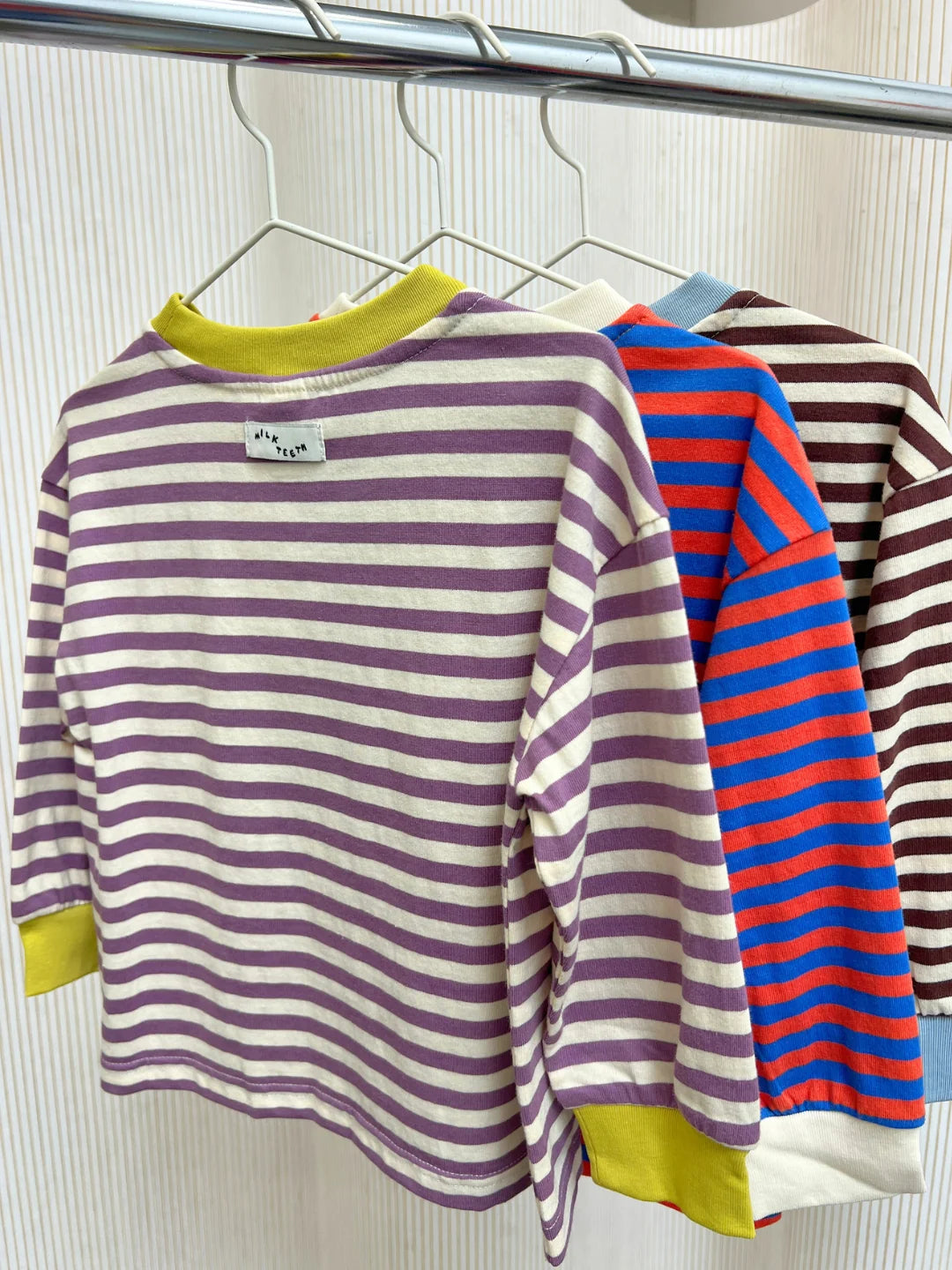 Kid's Stripe Longsleeve | Purple + Yellow
