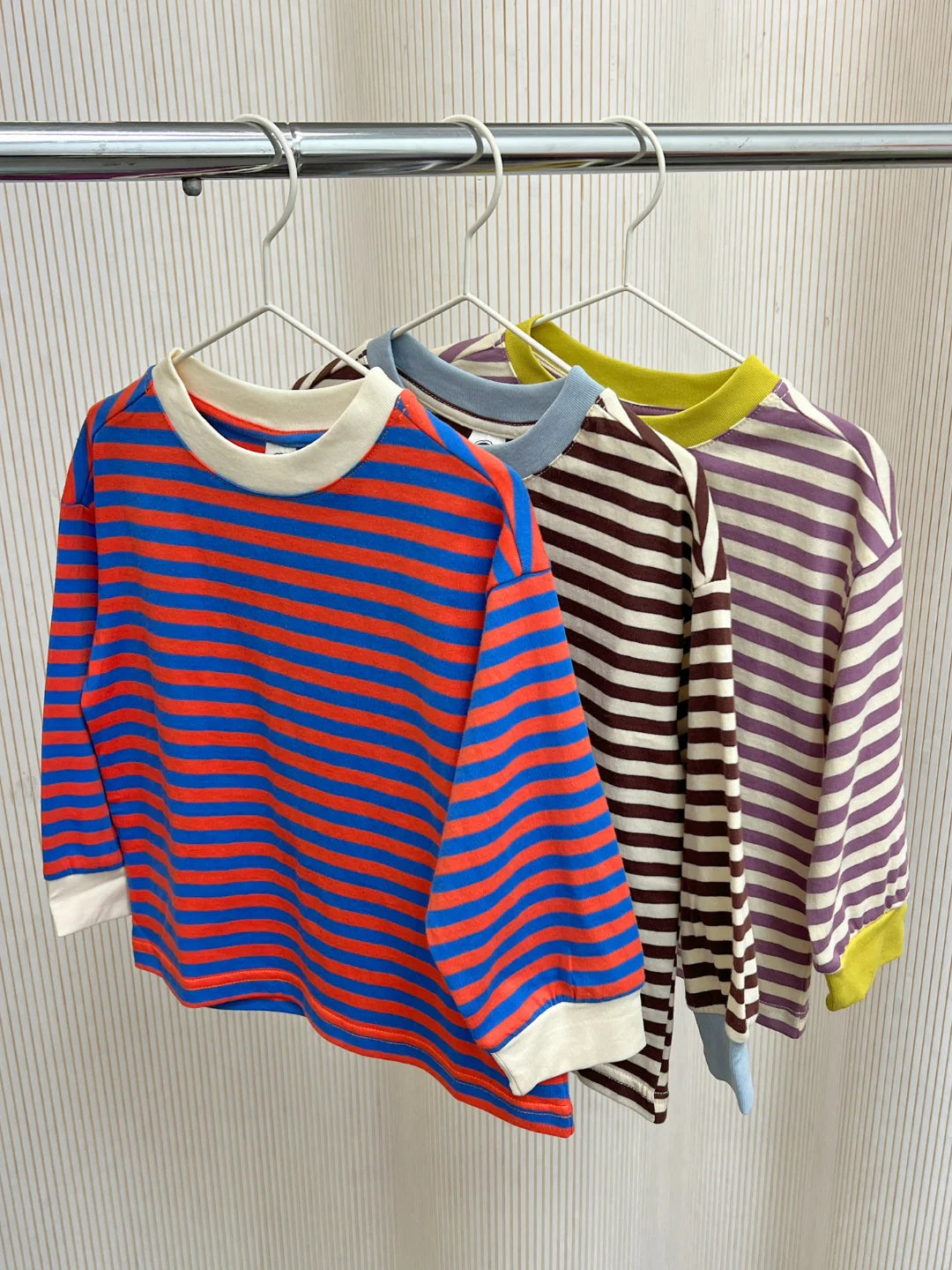 Kid's Stripe Longsleeve | Blue + Red