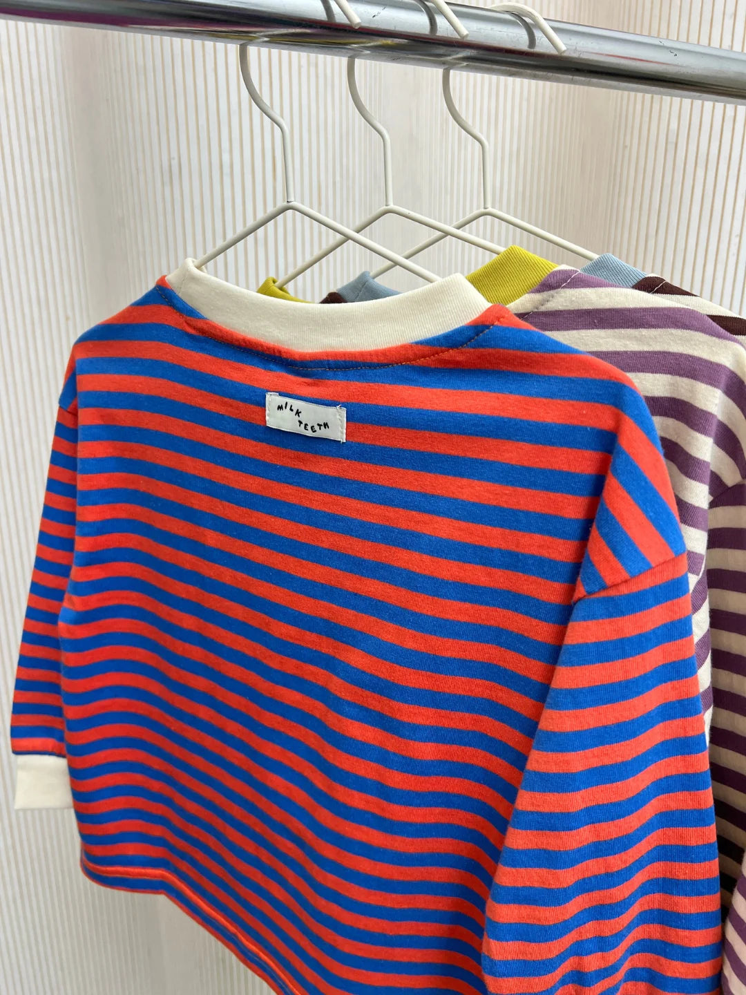Kid's Stripe Longsleeve | Blue + Red