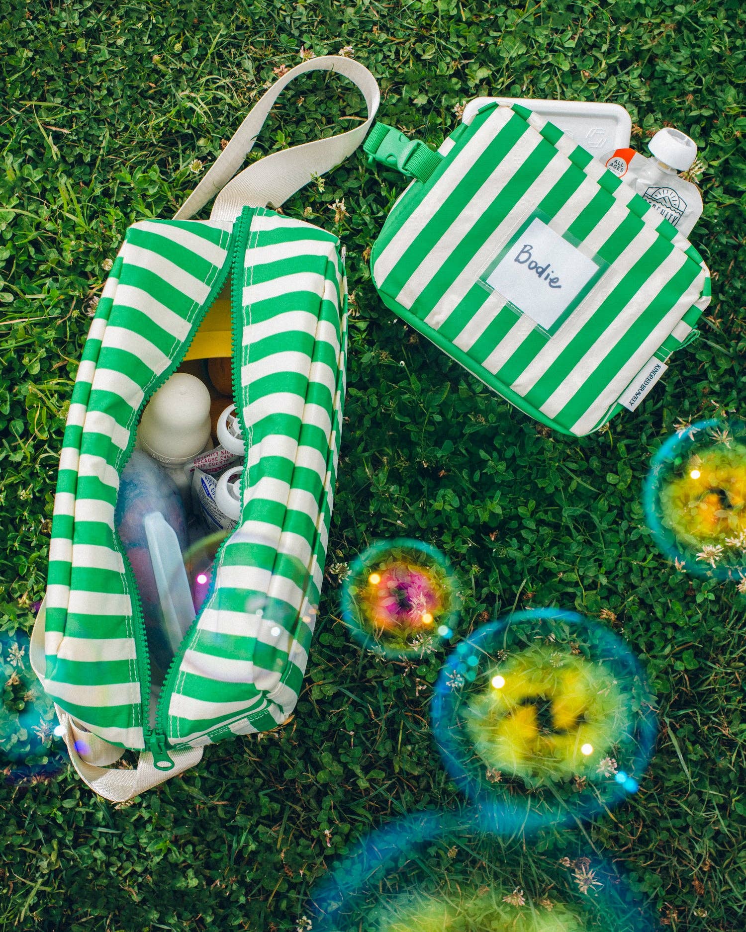 Jumbo Cooler Bag | Green Stripe