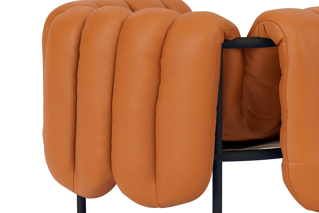 Puffy Lounge Chair | Black Grey Base