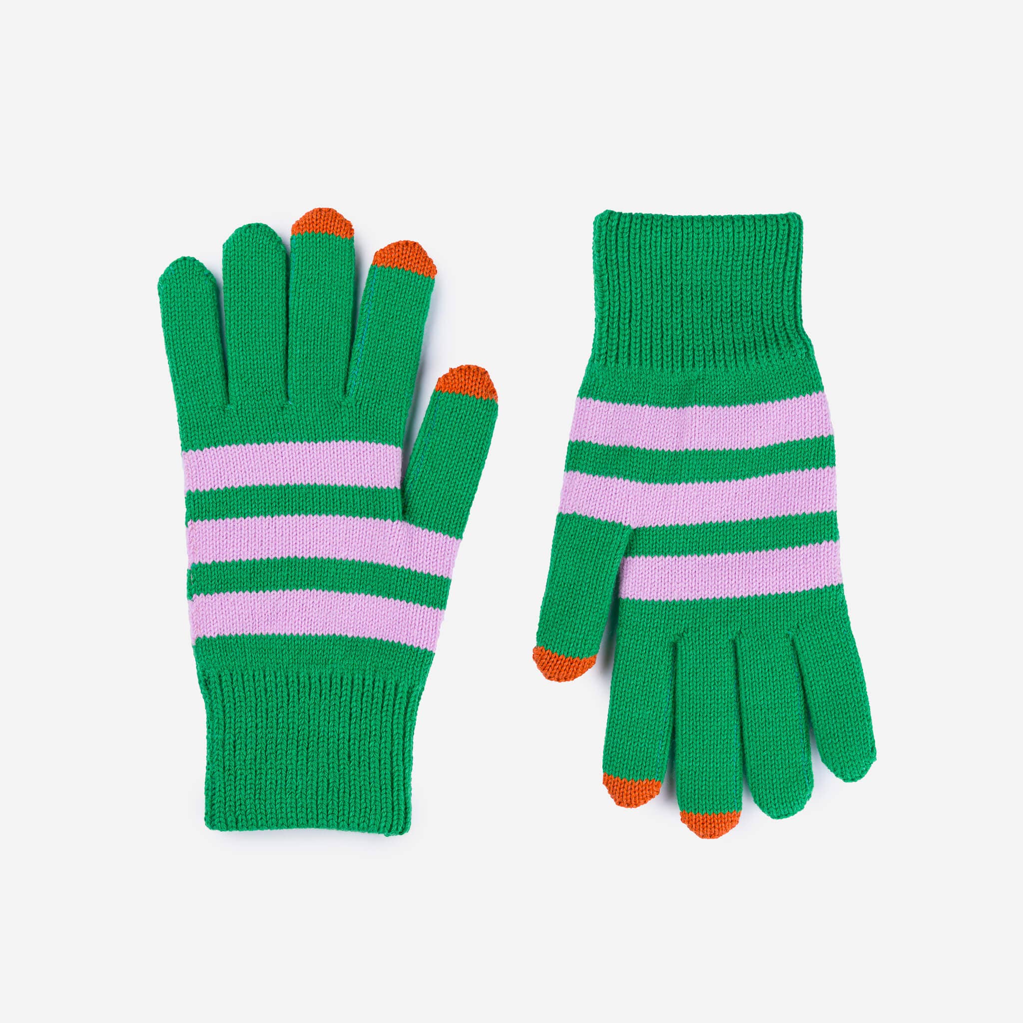 Striped Touchscreen Gloves: Kelly Lilac