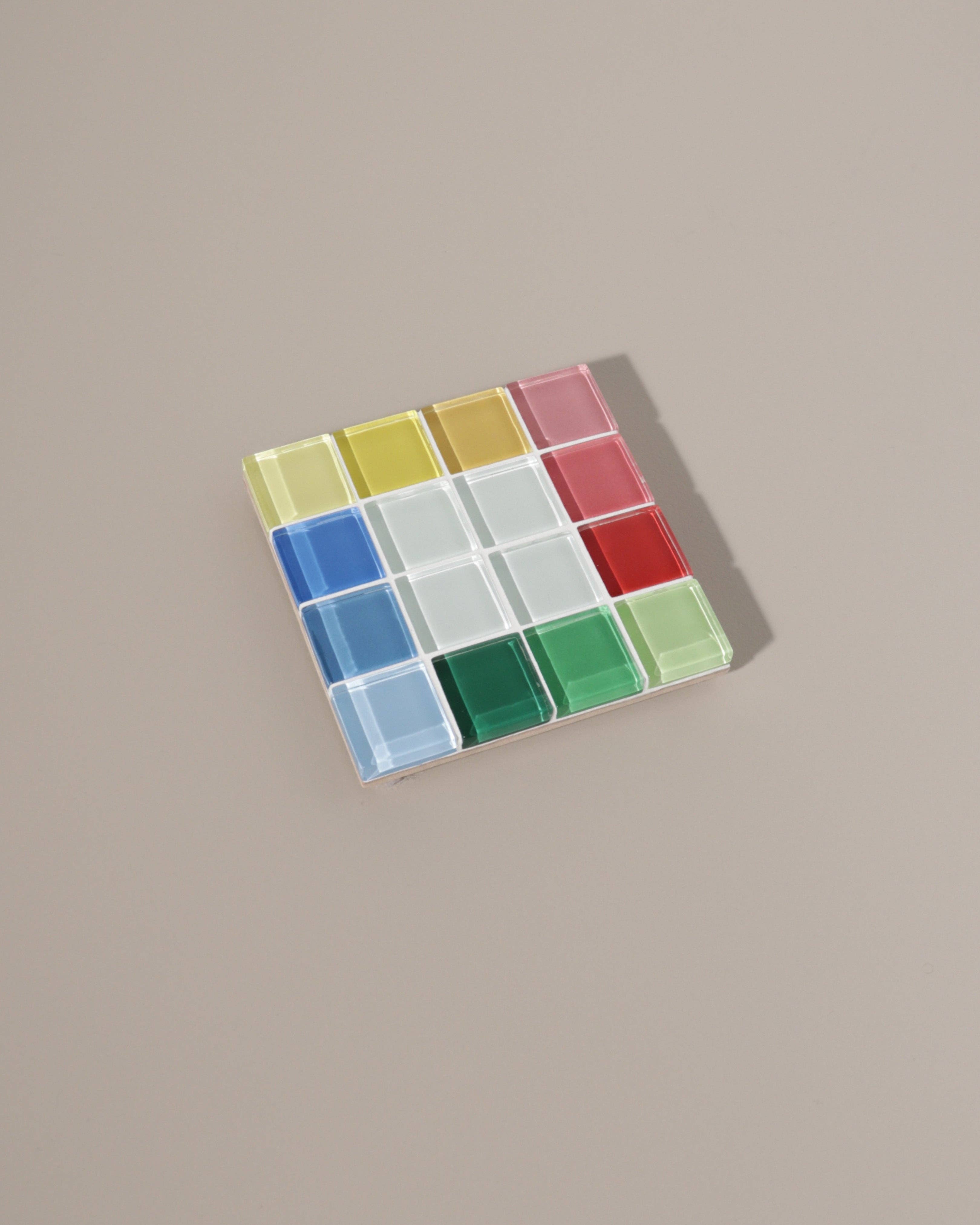 Glass Tile Coaster - Through A Window - Rainbow