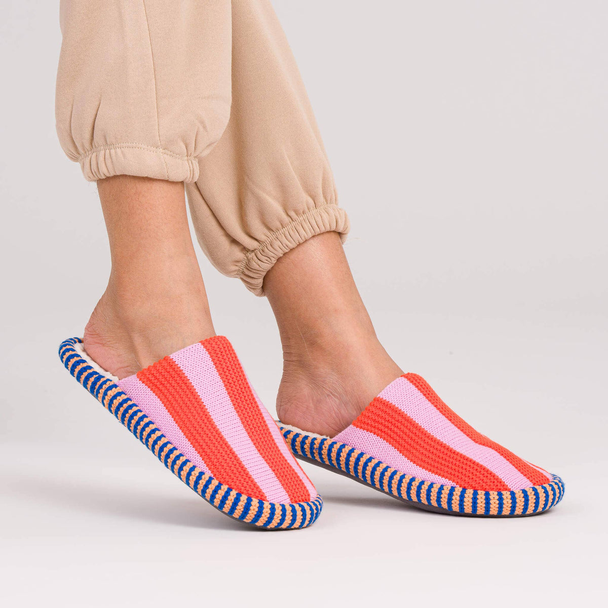 Super Stripe Slide Slippers | Poppy Lilac | L/XL